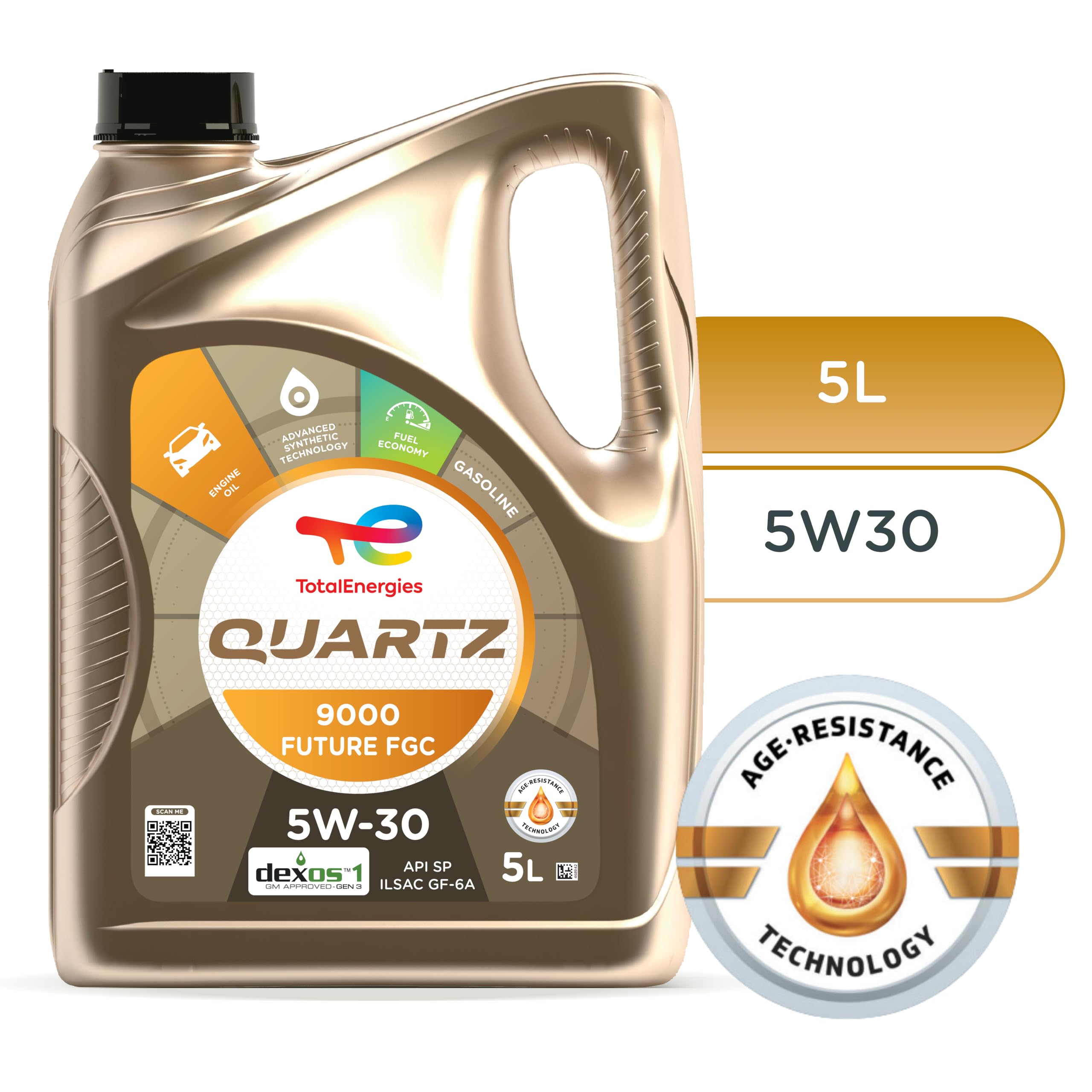 TotalEnergies Motoröl 5W-30 Quartz Synthetiköl Motor Öl API SP 9000 Future FGC 5L Kompatibel mit OPEL Corsa D Schrägheck S07 ZAFIRA B A05 INSIGNIA Caravan Mokka/Mokka X J13 Astra J Sports Tourer P10