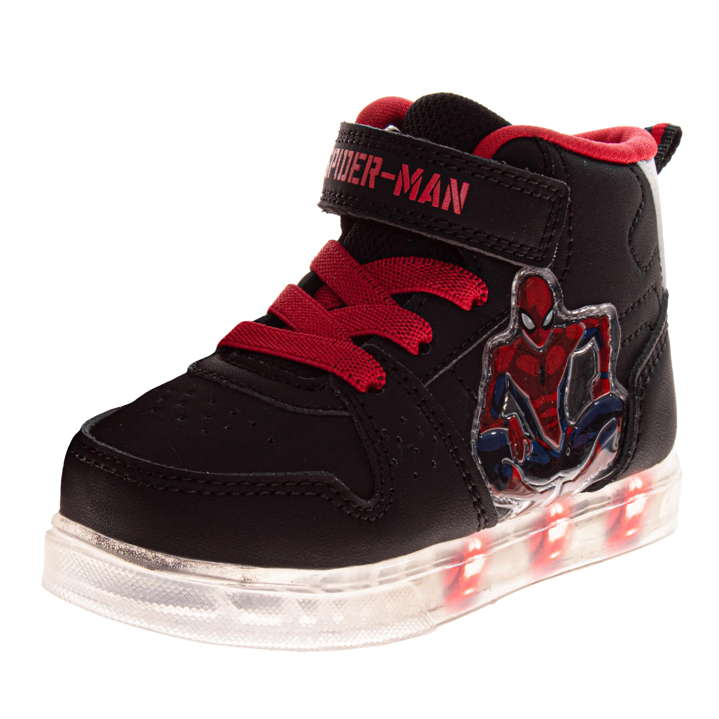 Scarpe da ginnastica alte per ragazzi con luci a LED, per bambini, Paw Patrol, Spiderman, Monster Jam, Sonic (taglia: 6-10 bambini piccoli / 11-12 bambini)