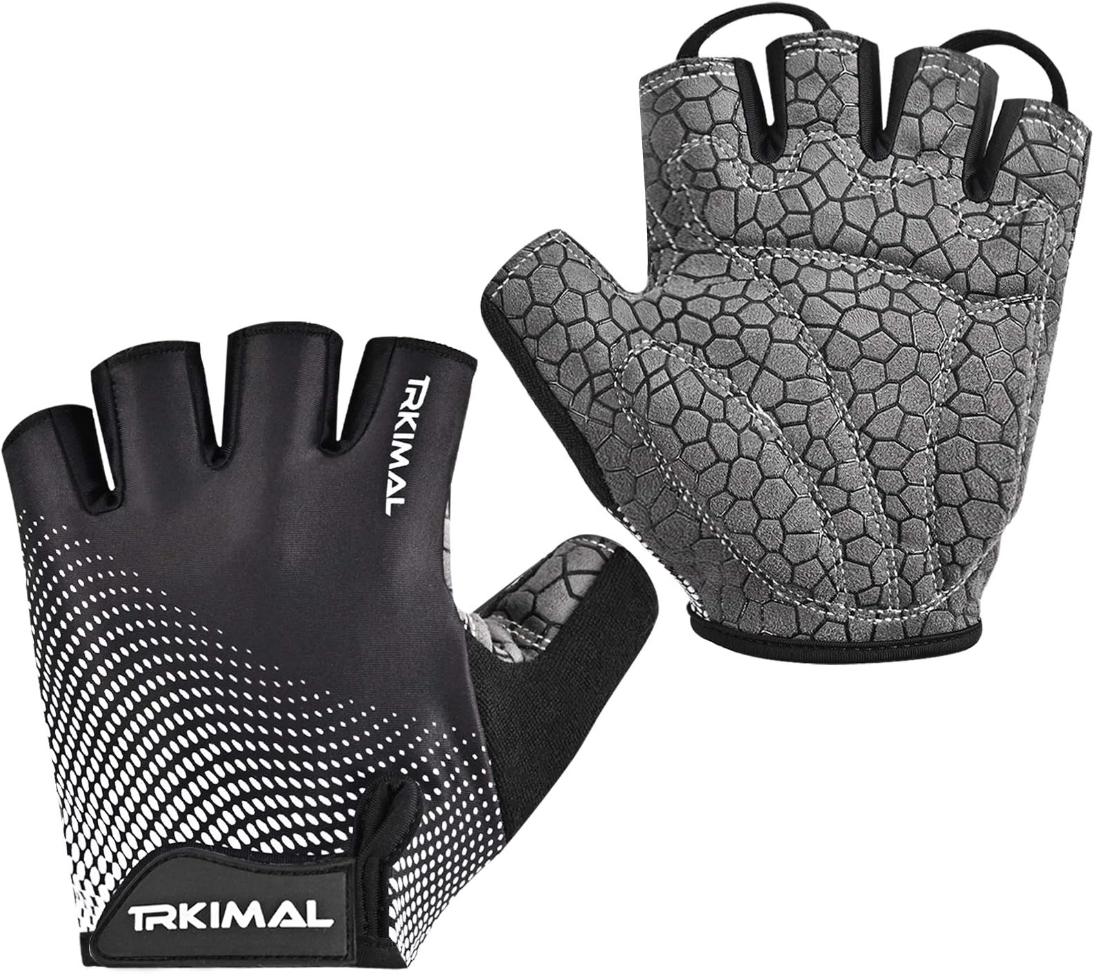 TRKIMAL Bike Gloves Mountain Bicycle Gloves Cycling Gloves with SBR Pad Anti-Slip Shock-Absorbing, Breathable Light Weight Nice Fit Half Finger Sports Gloves for Men Women