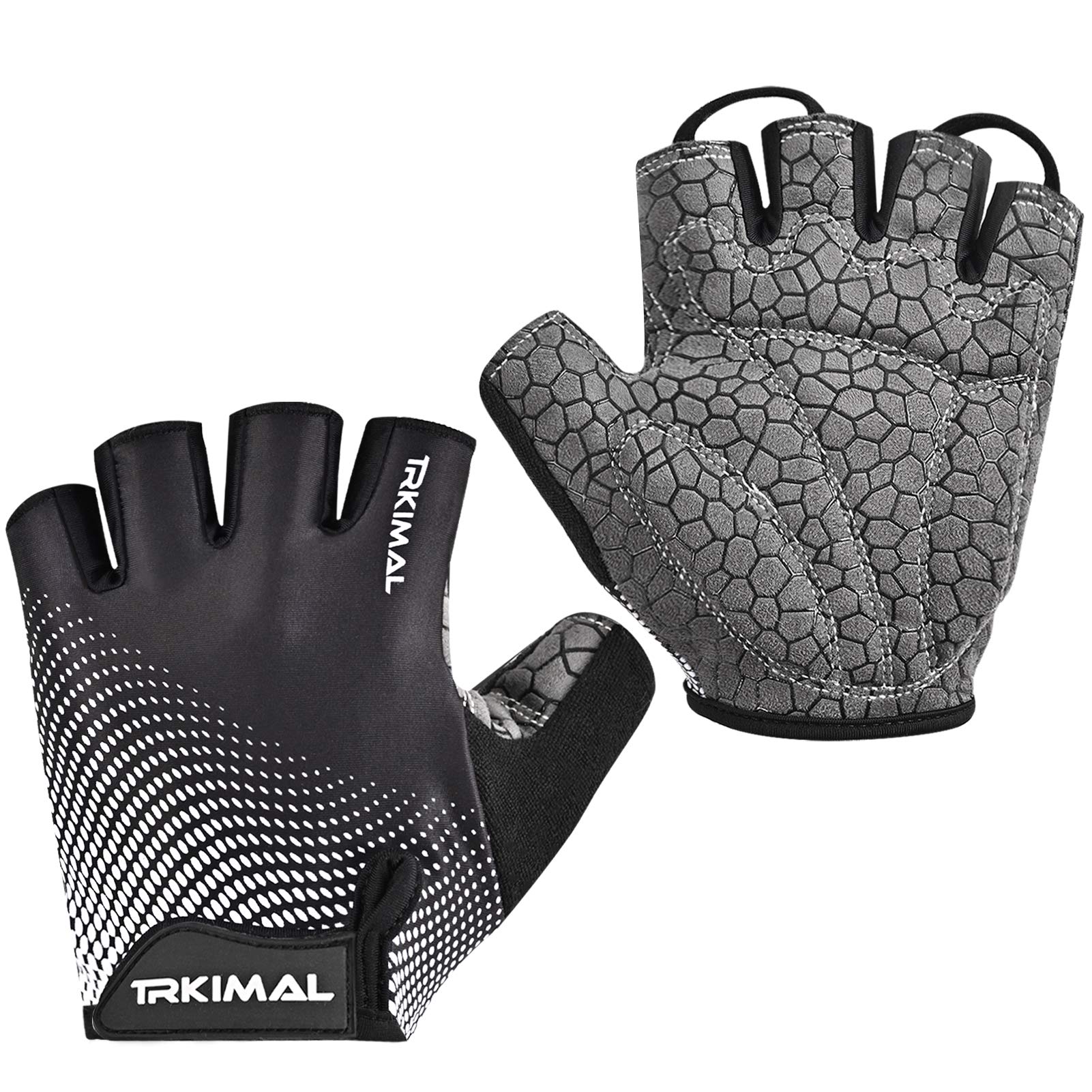 TRKIMAL Bike Gloves Mountain Bicycle Gloves Cycling Gloves with SBR Pad Anti-Slip Shock-Absorbing, Breathable Light Weight Nice Fit Half Finger Sports Gloves for Men Women