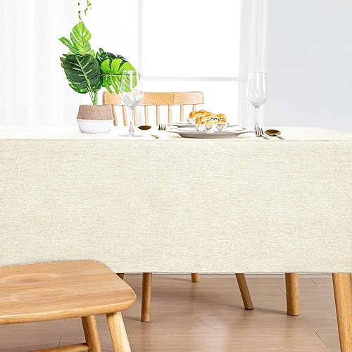 Miniatura 4 de Hiasan Mantel rectangular de lino sintético, resistente a las arrugas y a las manchas, mantel lavable para cocina, comedor, mantel de vacaciones