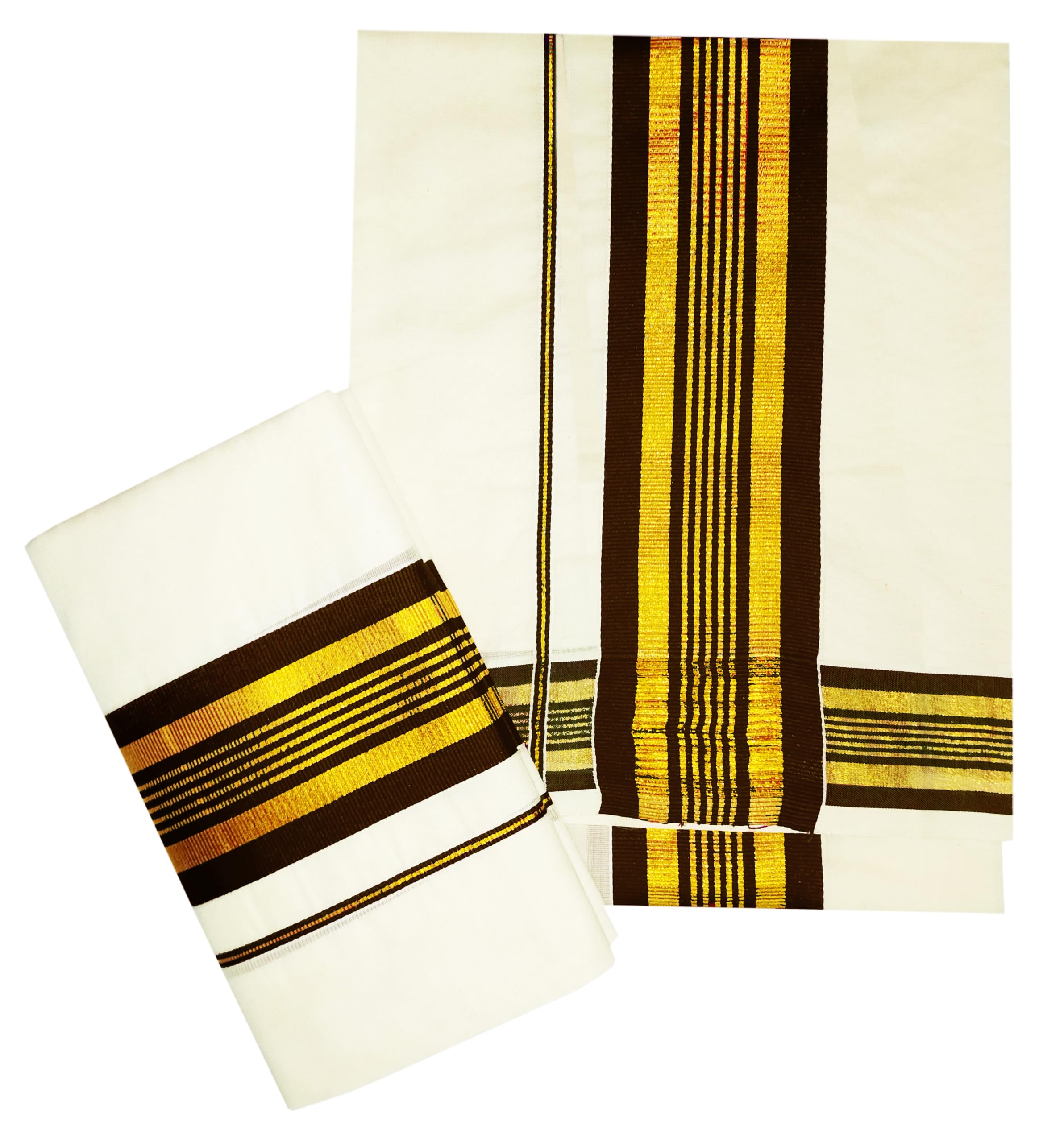 Women's Kerala Traditional Cotton Set Mundu Cream Color with Fancy Border