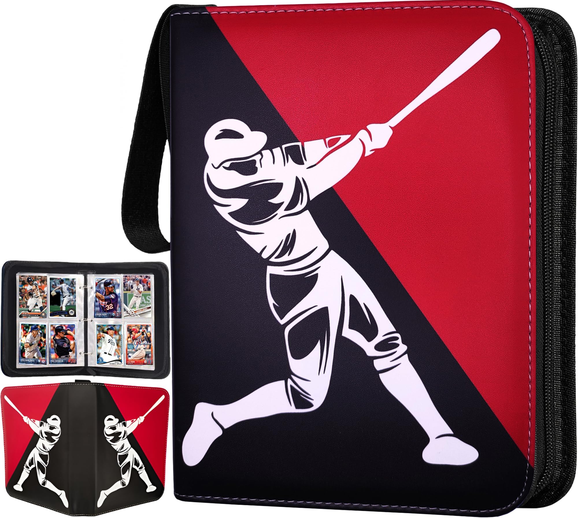 Amazon.com: Baseball Card Binder 440 Pockets, 55 Sleeves Small Baseball  Binder 3 Ring Zipper Trading Cards Holder 4 Pocket, Mini Sport Collection  Book Storage Organizer, Album Folder Case Photocard Protector Gift : Toys &  Games