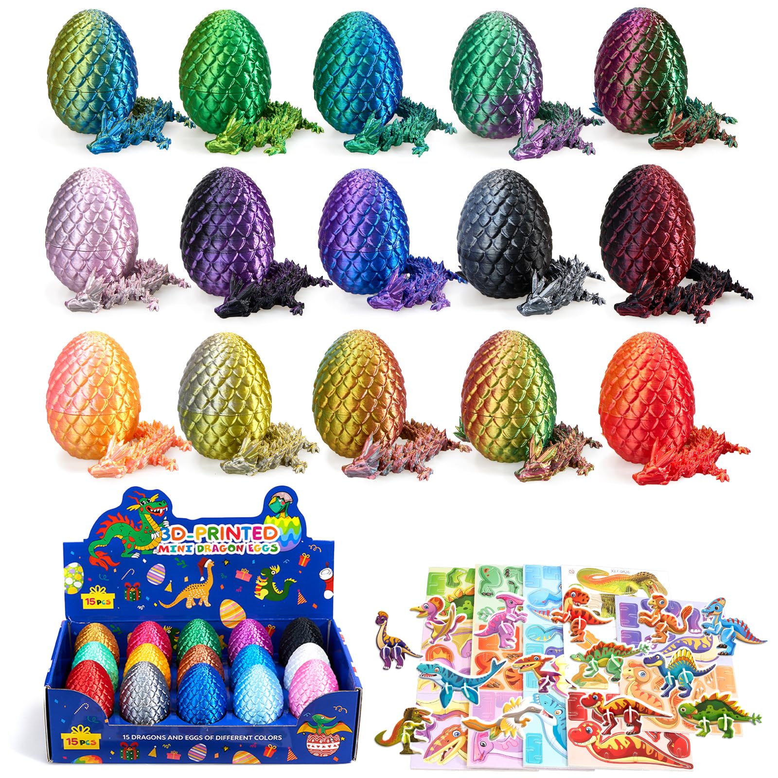 DRAGON KID 蓄光 ソフビ 未開封品 ワンフェス26w Amazon.com: 15Pcs 3D Printed Dragon Eggs with Mini Articulated
