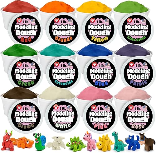 Hygloss Play Modeling Masa para niños Masa sensorial segura y no tóxica para artes y manualidades Tina de 1 libra Arcilla de juego para