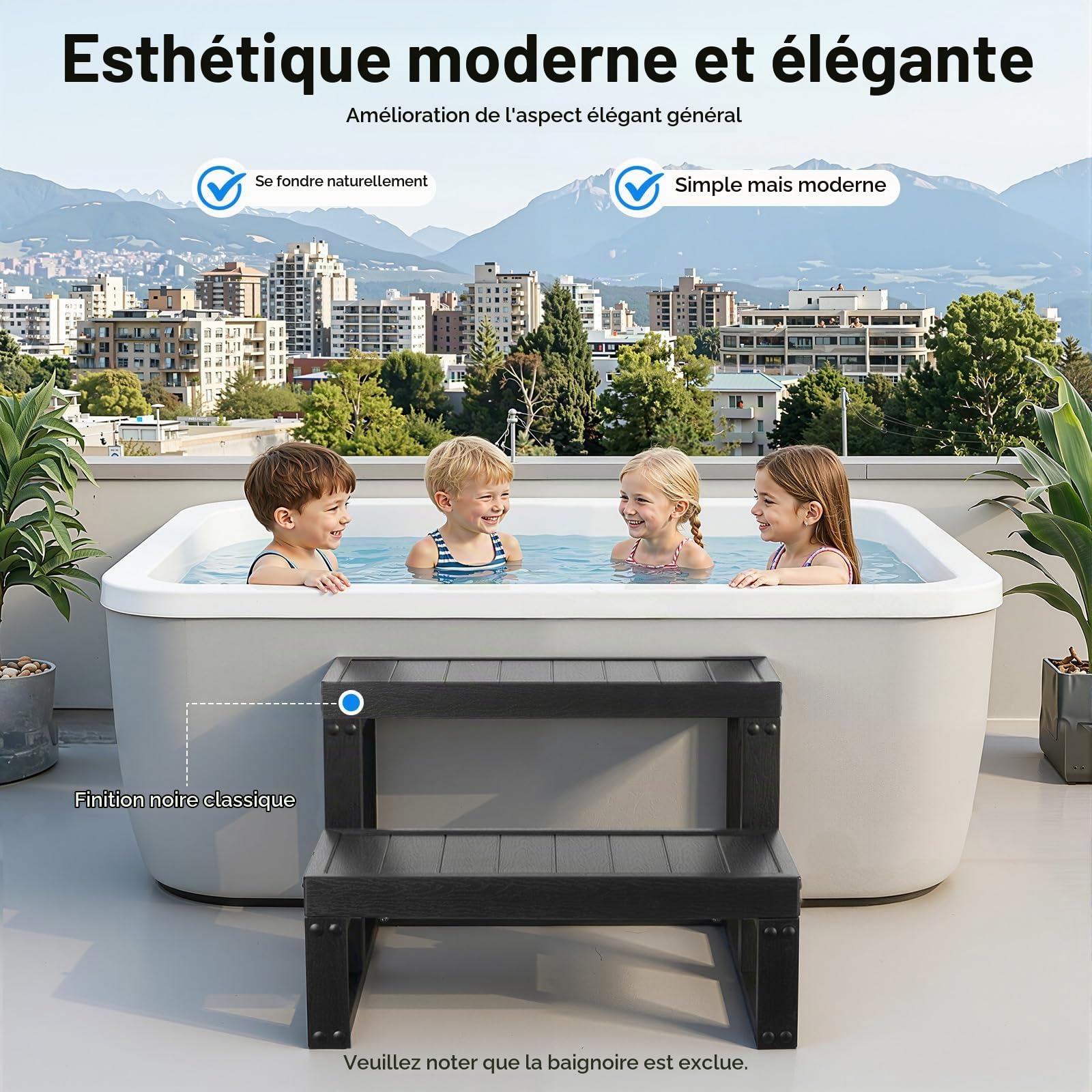 Marchepied pour Spa Et Jacuzzi Marche De Spa à 2 Marches Escalier Piscine Spa Marchepied pour Entrer,pour La Maison, Salle De Bains, Spa