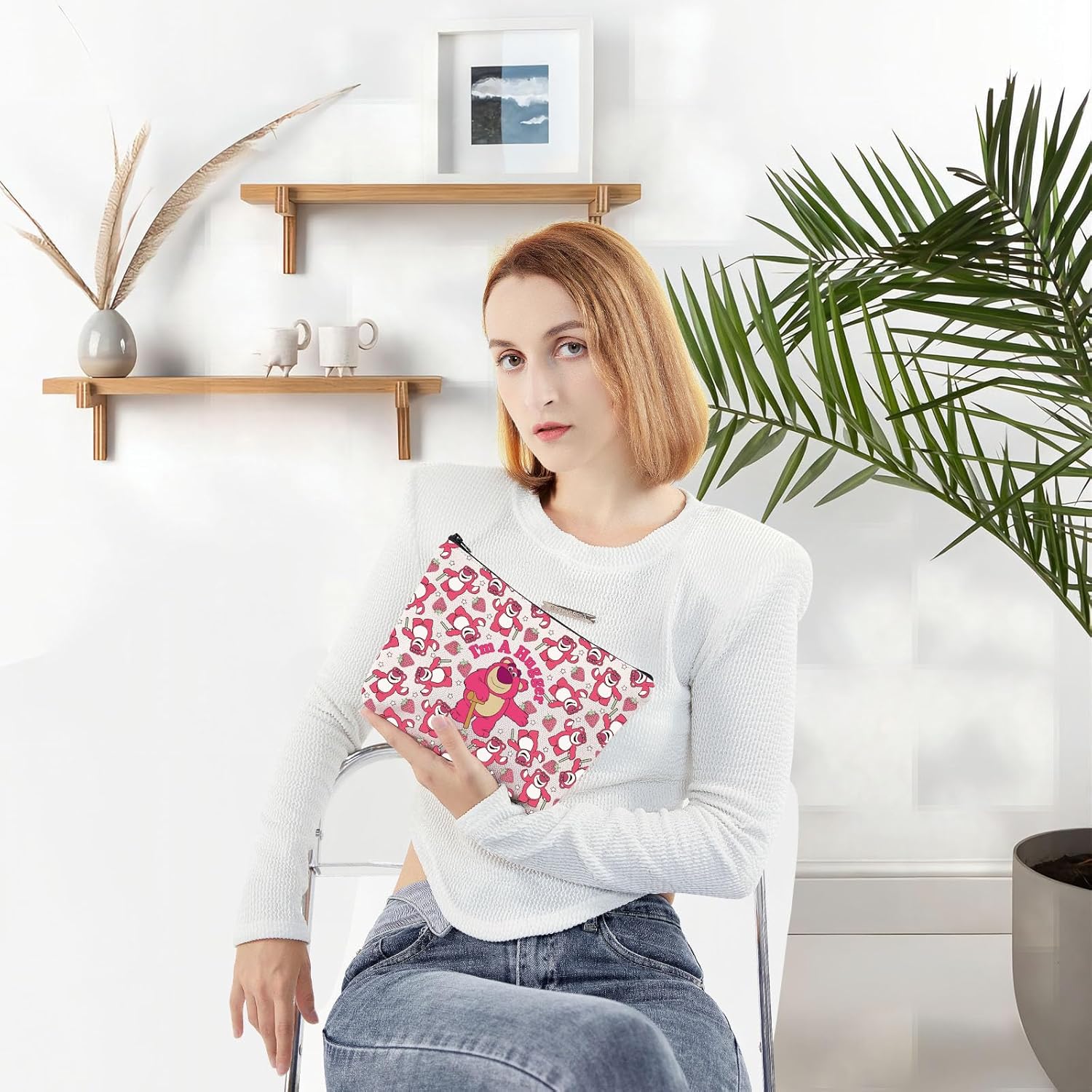 WZMPA Funny Lotso Bear Cosmetic Bag Lotso Fans Gifts I'm A Hugger Makeup Zipper Pouch Bag Lotso Merchandise (Hugger 2-Full) - Image 5