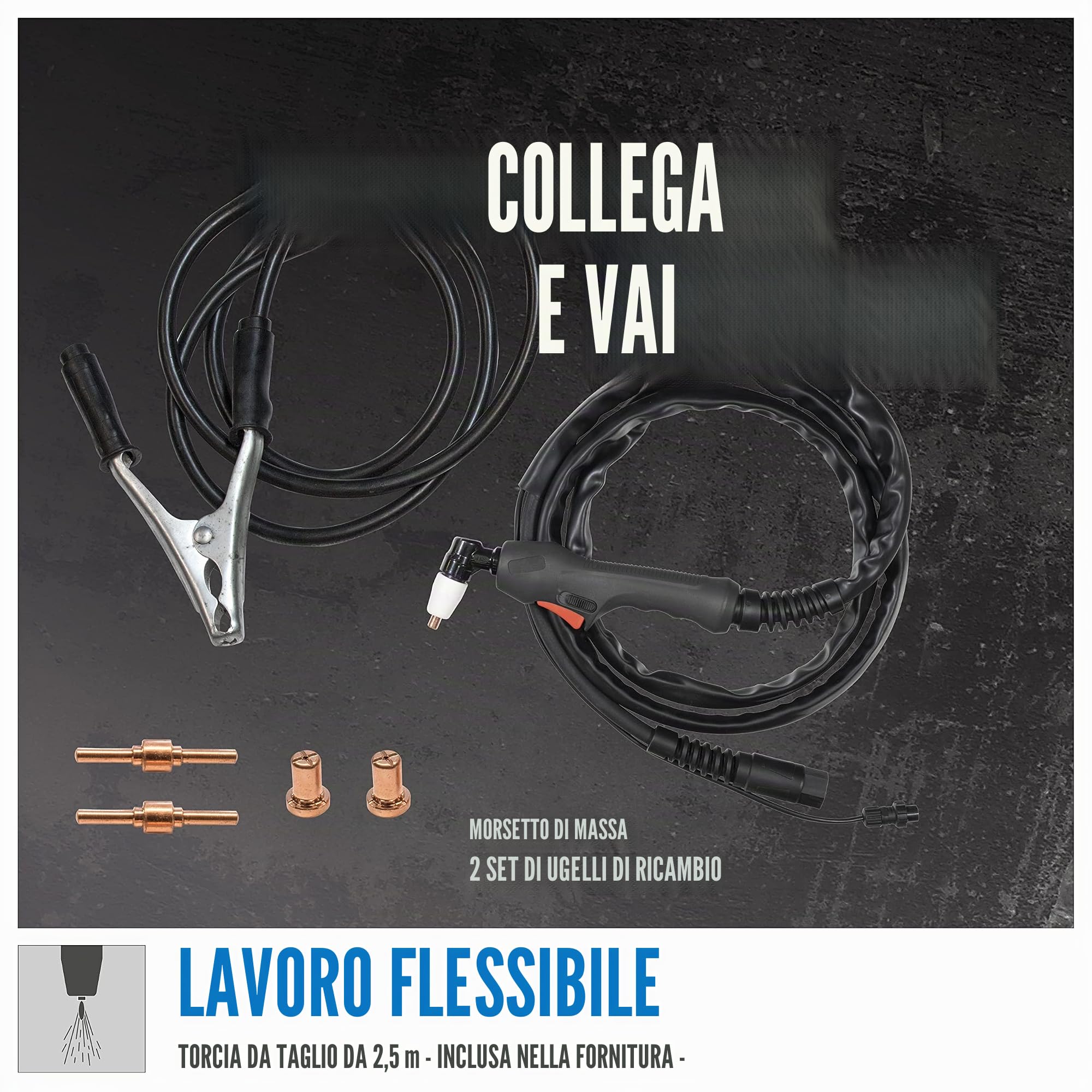 Güde 20092 - Taglierina al plasma GPS-E 40 A.2 (taglierina per plasma ad alta frequenza, bruciatore da 2,5 m, spessore del materiale max. 12 mm)