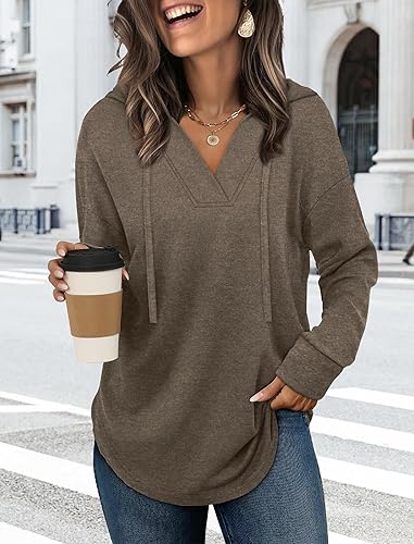 Hoodies for Women Trendy Fall Fashion 2025 V Neck Oversized