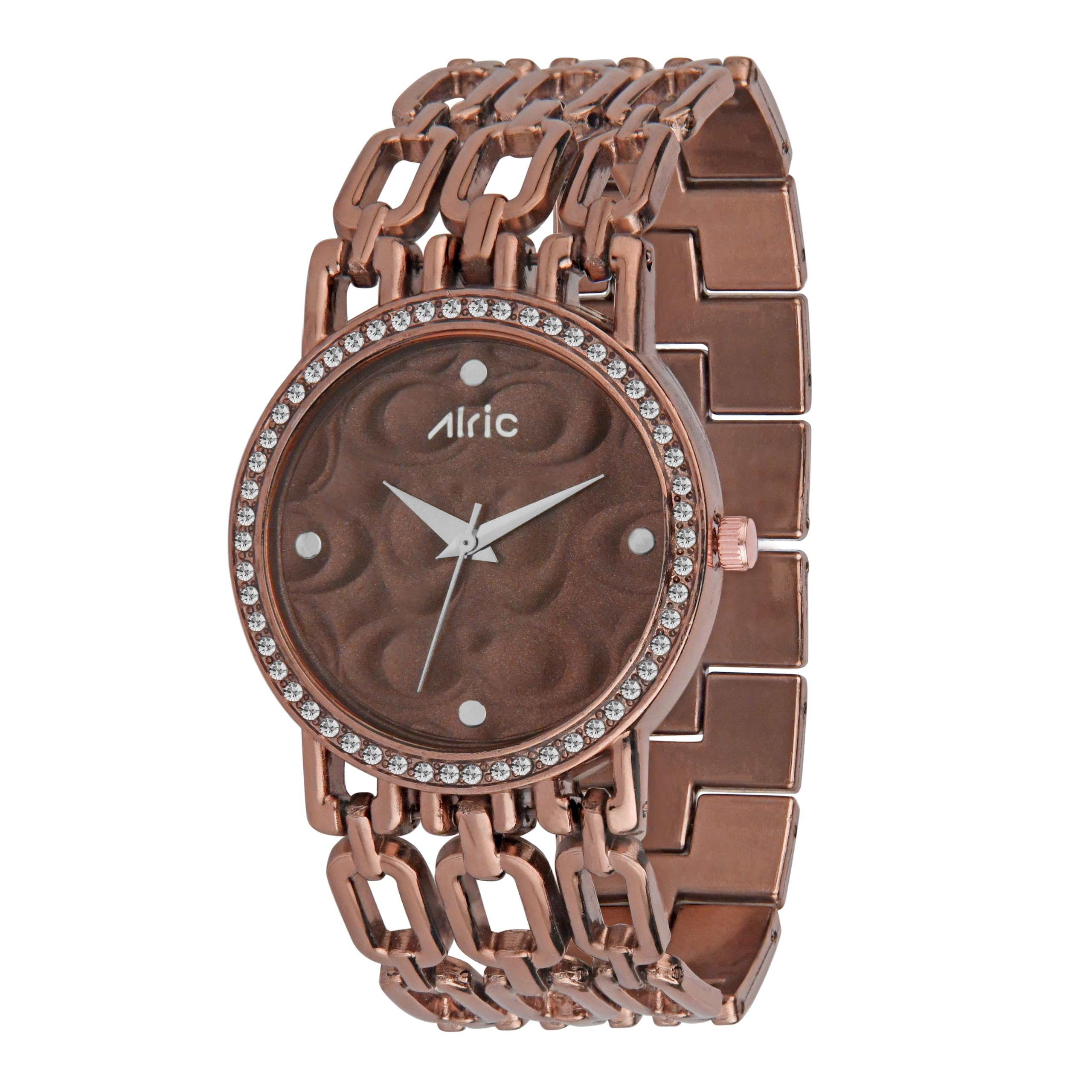Alric (Flair Stylish Ladies Watch for Girls | Glossy Metallic Finish Dual Strap Watch | Diamond Studded | Analog Quartz | Big Deal | Trendy Curve and Square Dial | Elegant Watch for Women (Brown) (B0D9QWSHHC) Amazon Price History, Amazon Price Tracker