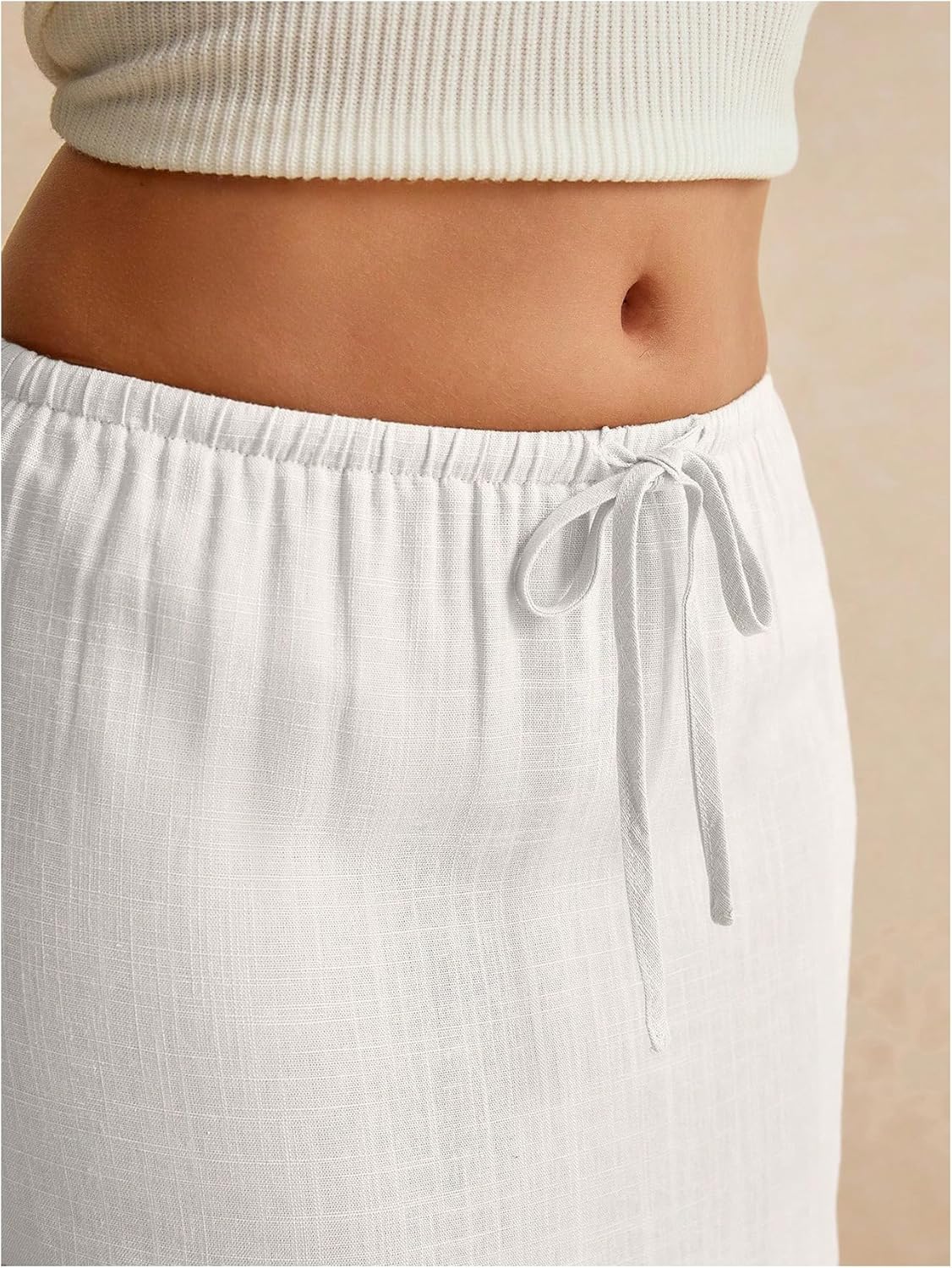 SOLY HUX Women's Summer Maxi Skirt Drawstring Low Waist A Line Casual Skirts - Image 4