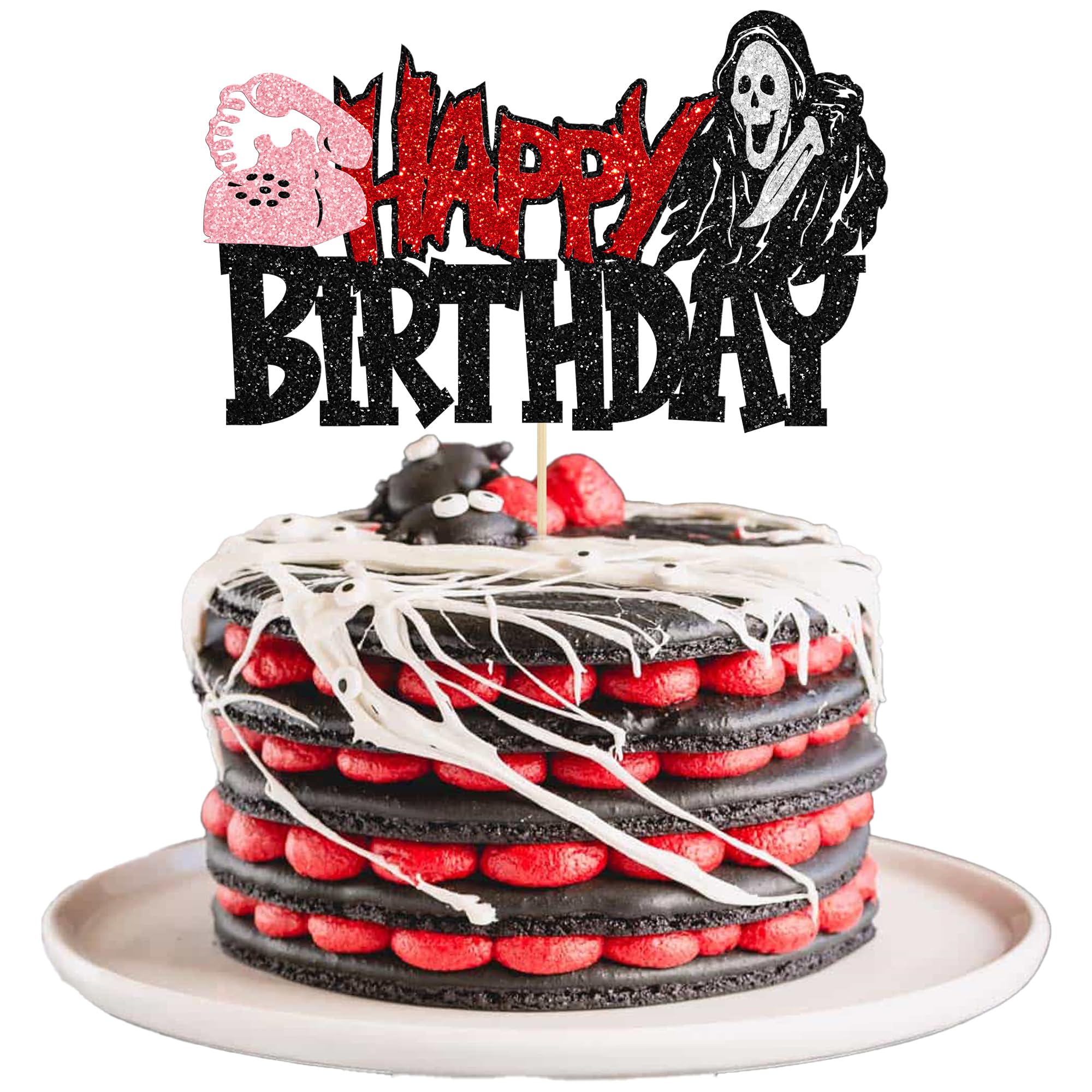 Décorations Gâteau "Have A Killer Birthday" - 15x11 Cm, Pailleté, Thème Halloween Horreur Zombie