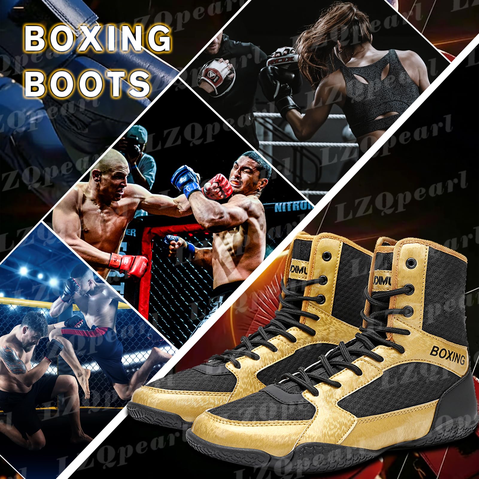 Zapatos De Boxeo, Botas De Lucha Muay Thai De Caña Alta A La Moda, Zapatillas De Deporte Profesionales De Artes Marciales para Hombres Y Mujeres