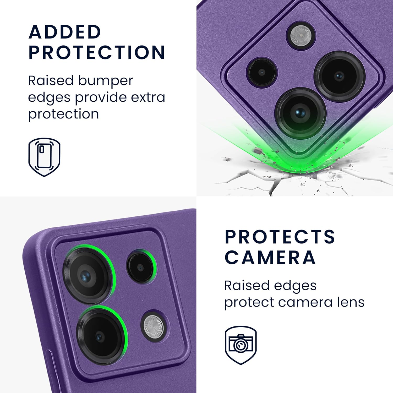 kwmobile Case Compatible with Xiaomi Redmi Note 13 Pro 5G / Poco X6 5G Case -Soft TPU Back Phone Cover - with Metallic Look - Metallic Blue Violet Redmi Note 13 Pro 5G / Poco X6 5G Metallic Blue Violet image 3 of 8 B0D4DYB377