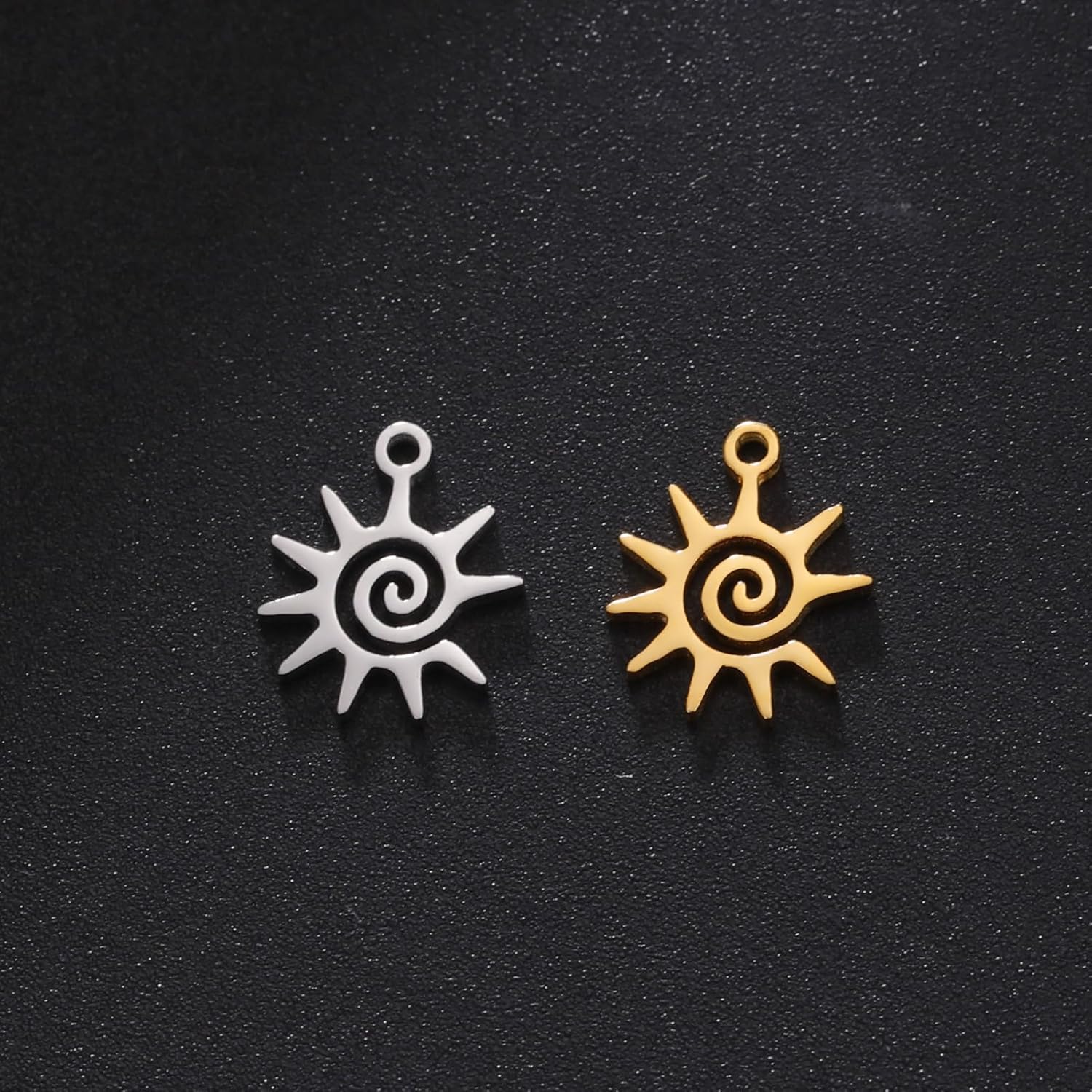 kkjoy 5Pcs Sun Moon Star Charms for Jewelry Making and Crafting, Stainless Steel Assorted Pendant Mini Charm Craft Supplies Accessories for DIY Bracelet Necklace Earrings - Image 6