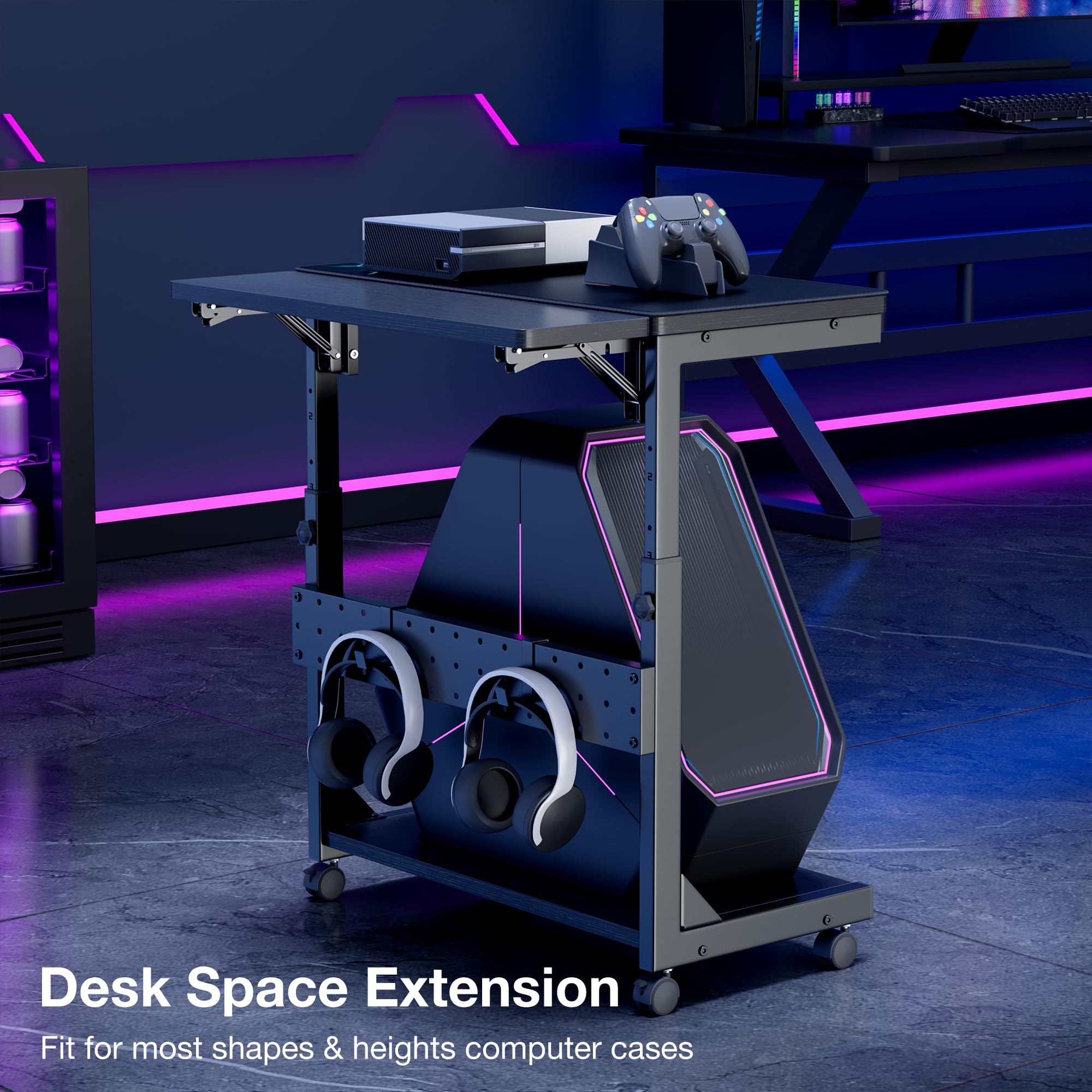 Snapklik.com : Height Adjustable Computer Tower Stand, 2-Tier PC Stand ...
