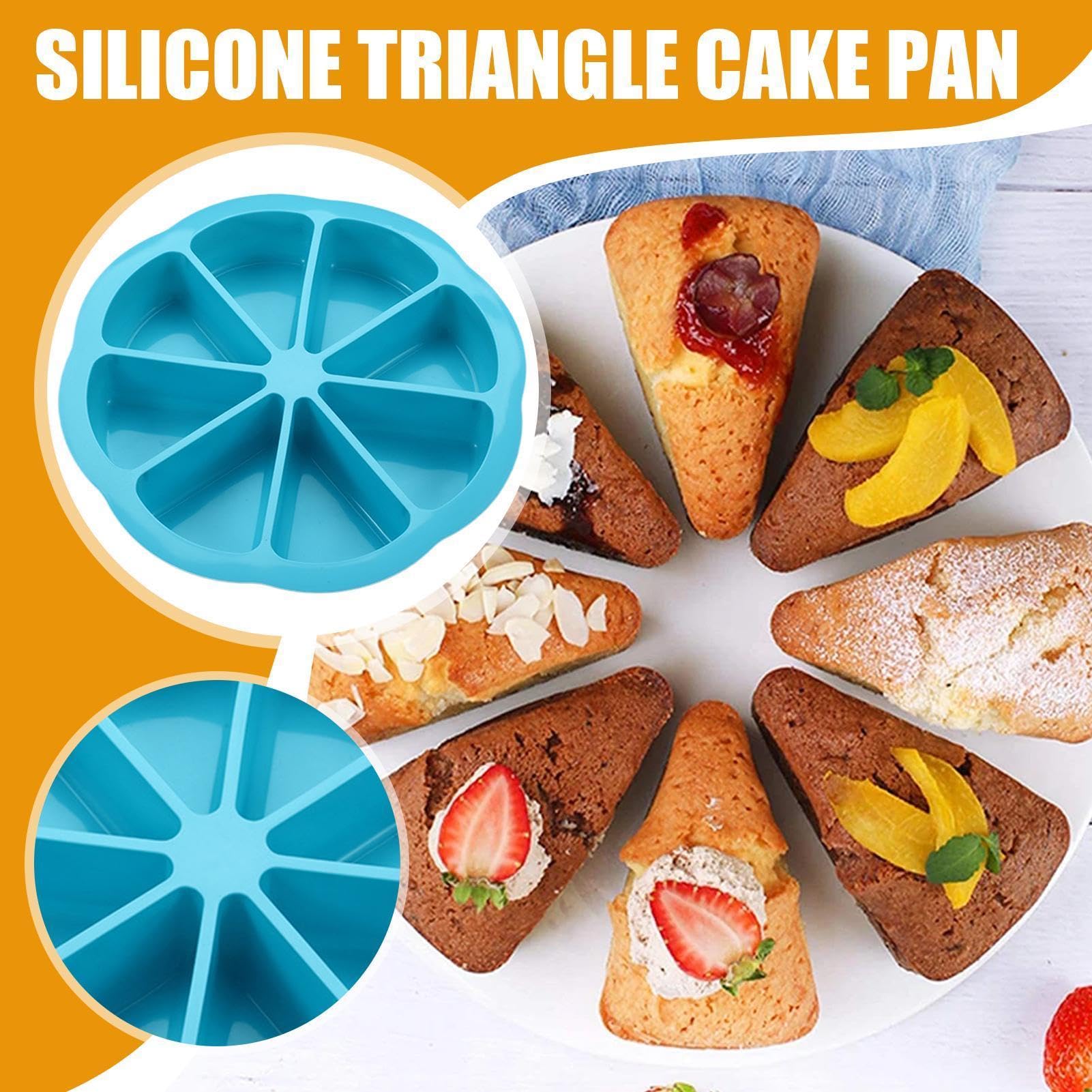 Stampo triangolare antiaderente per pizza e torte, 8 cavità, in silicone, per cioccolato, brownies, focaccine e sapone, strumento da cucina fai da te