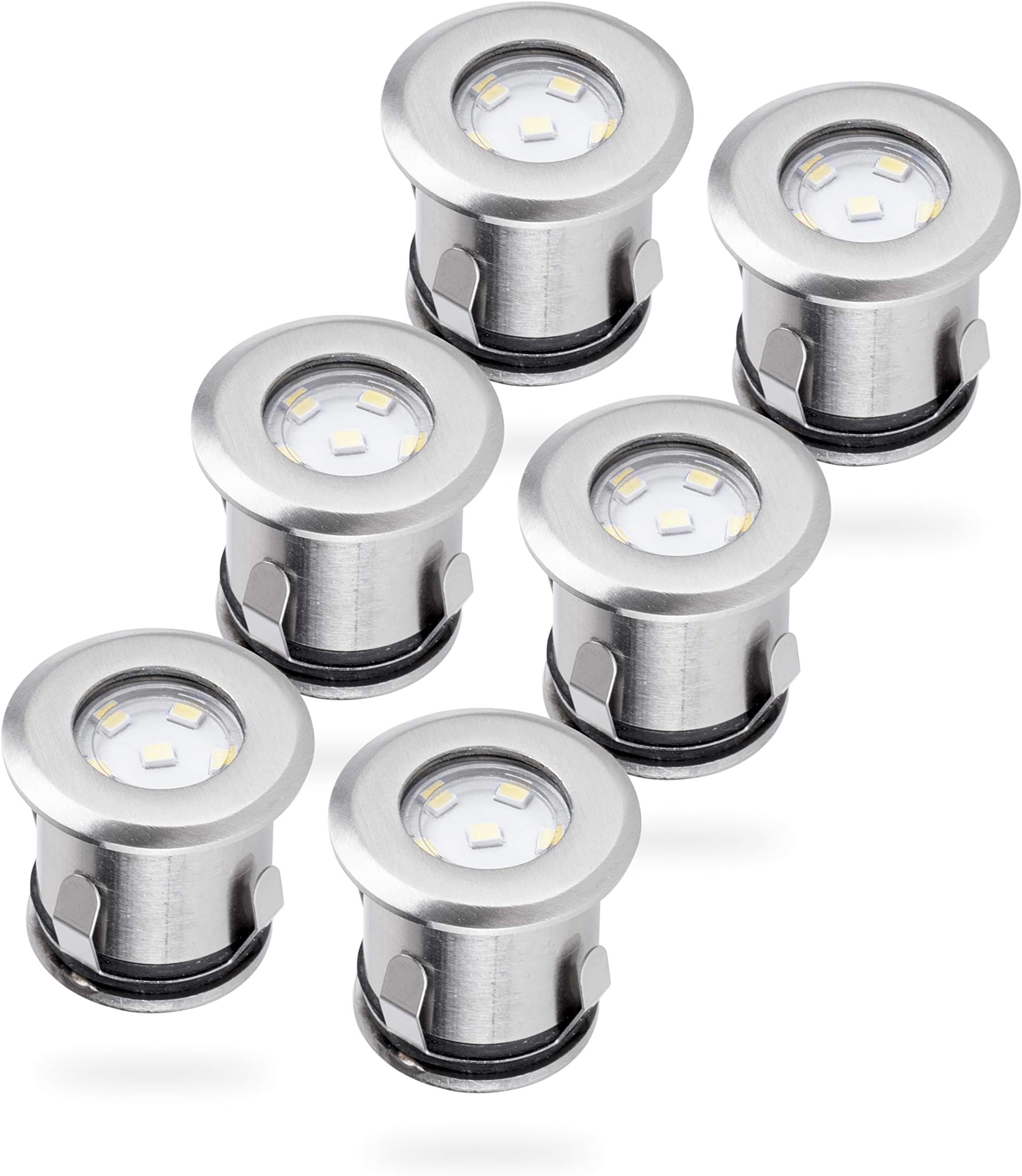 Smartwares 5000.475 Emma Ground Spot Set – 6-pack – 12 V – Stainless steel – LED - Includes 14 m cable and adapter