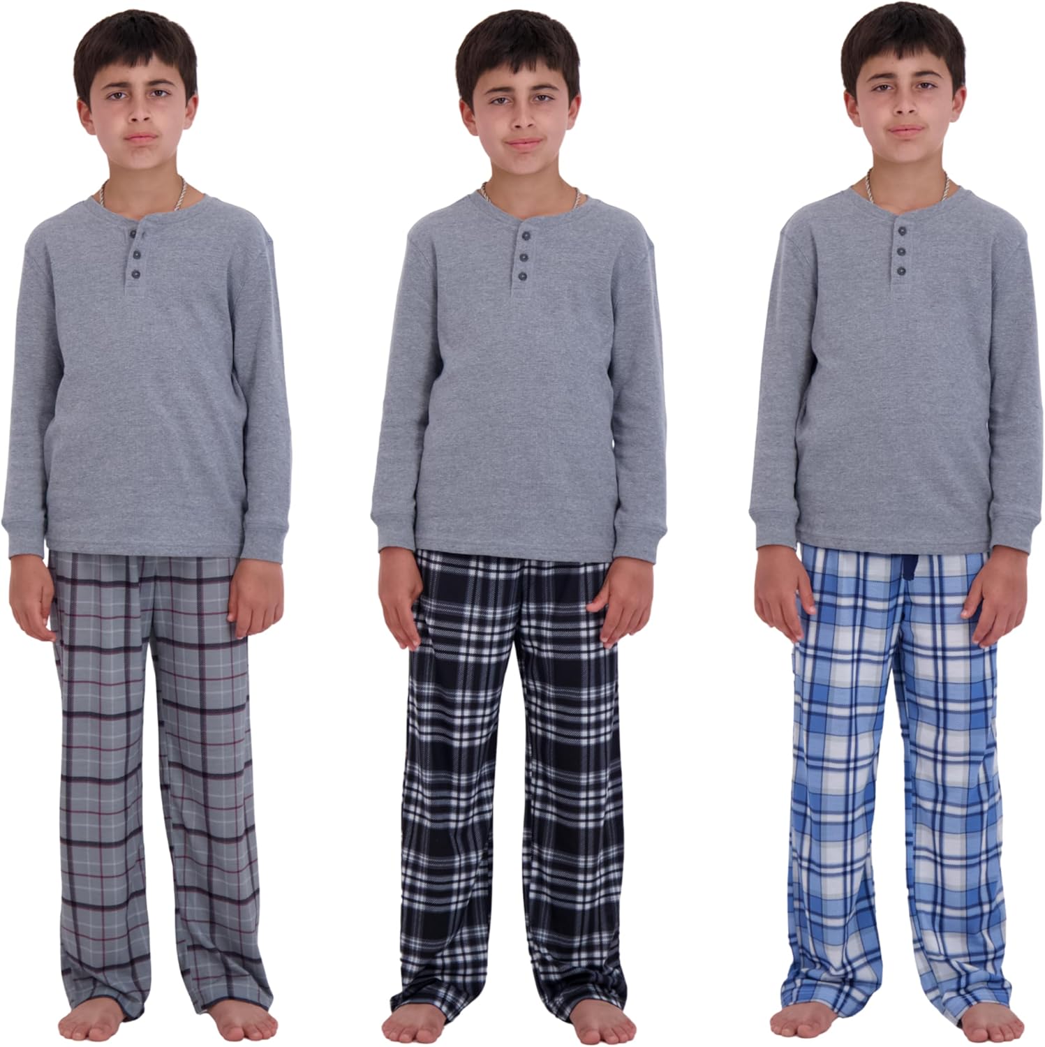 US Angels 3-Pack Boys Pajama Pants - Soft Micro Fleece OR Jersey Knit PJ Bottoms for Kids - Boys Sleepwear, Size 7-20 - Image 3