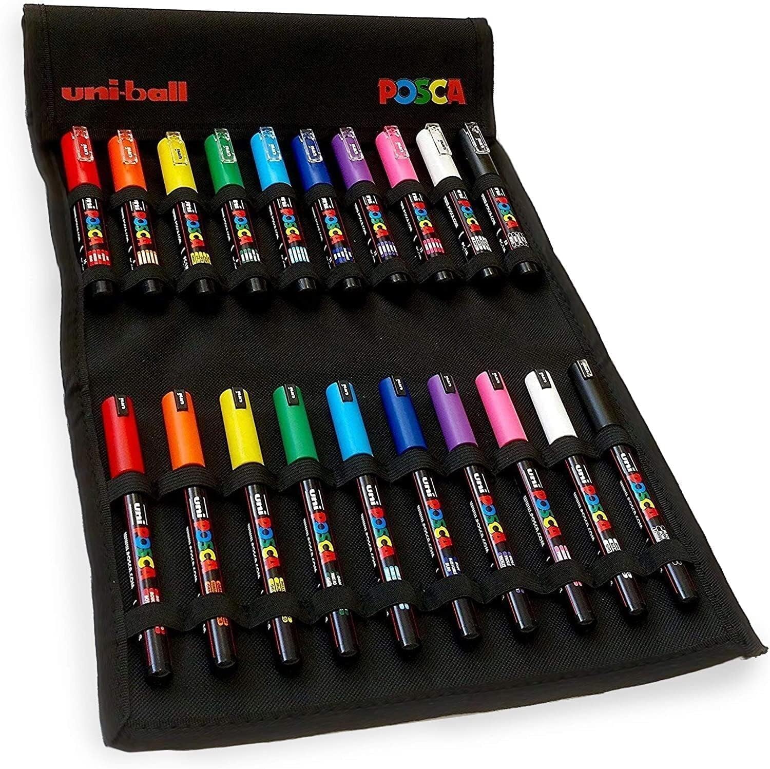 Posca Rotuladores de pintura PC-1M y PC-1MR - 0.7 mm - Juego de 20 en lienzo