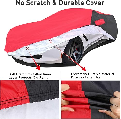Miniatura 4 de KAKIT Funda impermeable para automóvil de ajuste personalizado para C7 Stingray 2014-2019, resistente a los rayos UV, a prueba de decoloración, para