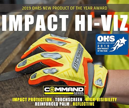 Miniatura 10 de Ironclad Guantes de trabajo de impacto para pantalla táctil negros XL, seguridad para las manos, almohadillas reductoras antivibraciones, gestión