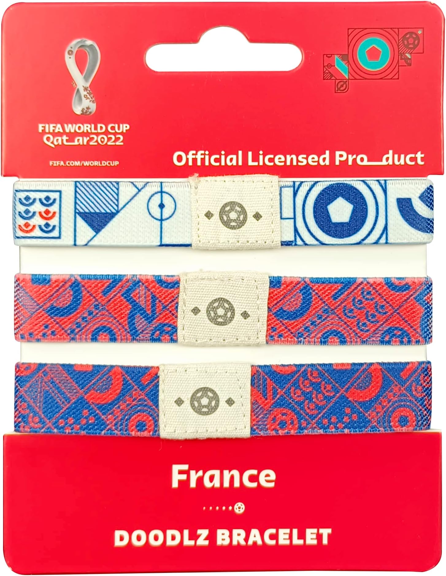 FIFA World Cup Qatar 2022 Fabric Fashionable Country Team Doodlz Nylon breacelet - FRANCE