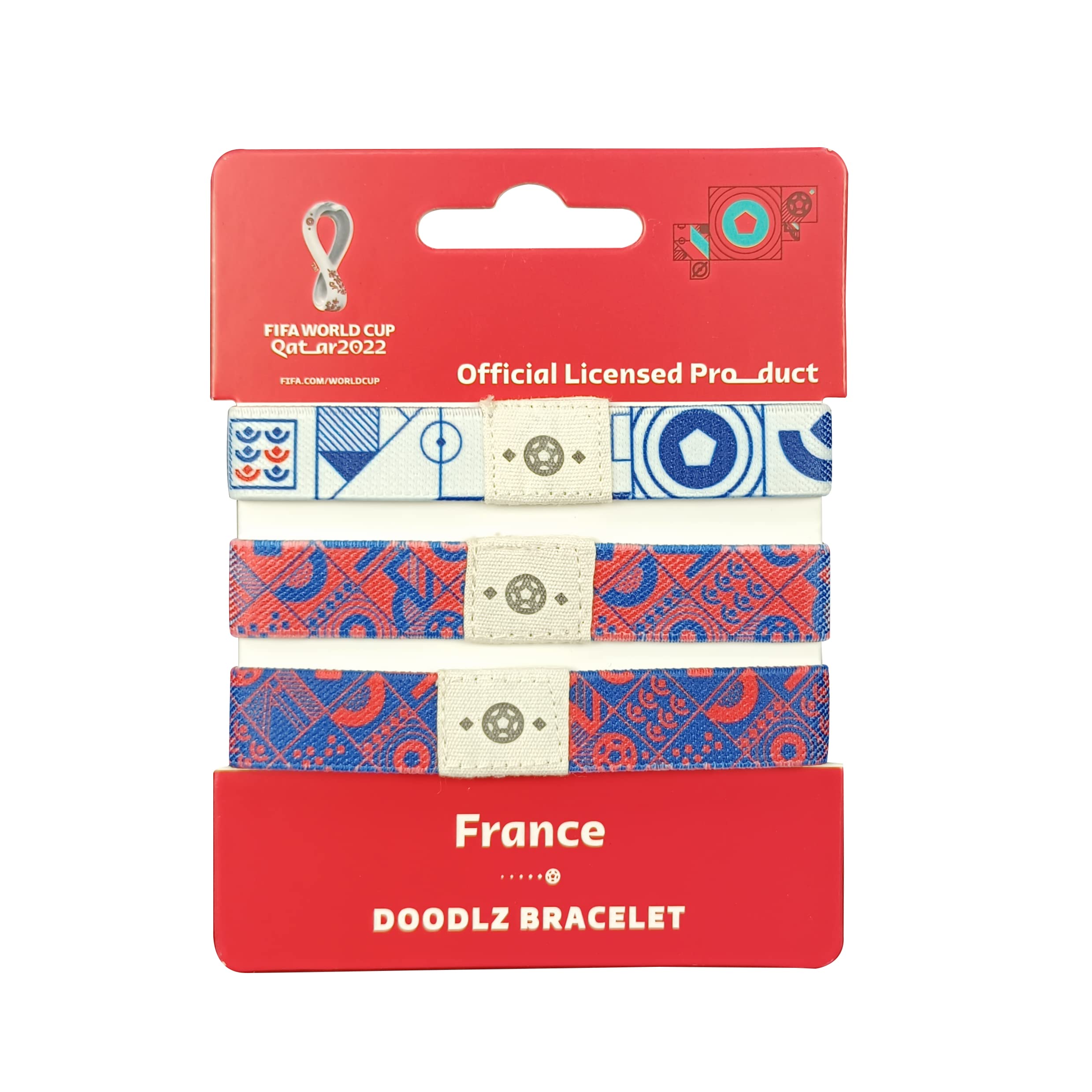 FIFA World Cup Qatar 2022 Fabric Fashionable Country Team Doodlz Nylon breacelet - FRANCE