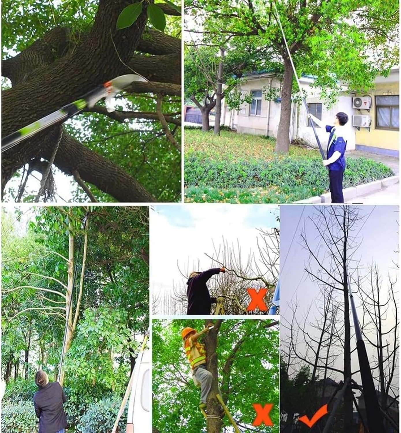 Telescopic Pole Saws, Professional Telescopic Tree Pruners Pole Height Extendable Pruning Saw Gardening Landscaping Branch Saw