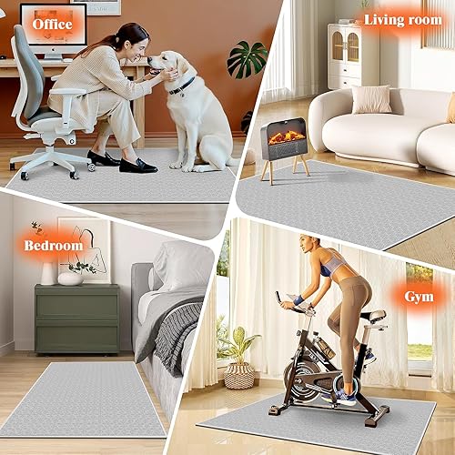 Vista 49 de KMAT Tapete para silla de oficina, 36 x 48 pulgadas, protector de suelo de madera dura/azulejos, tapete de escritorio para computadora para sillas