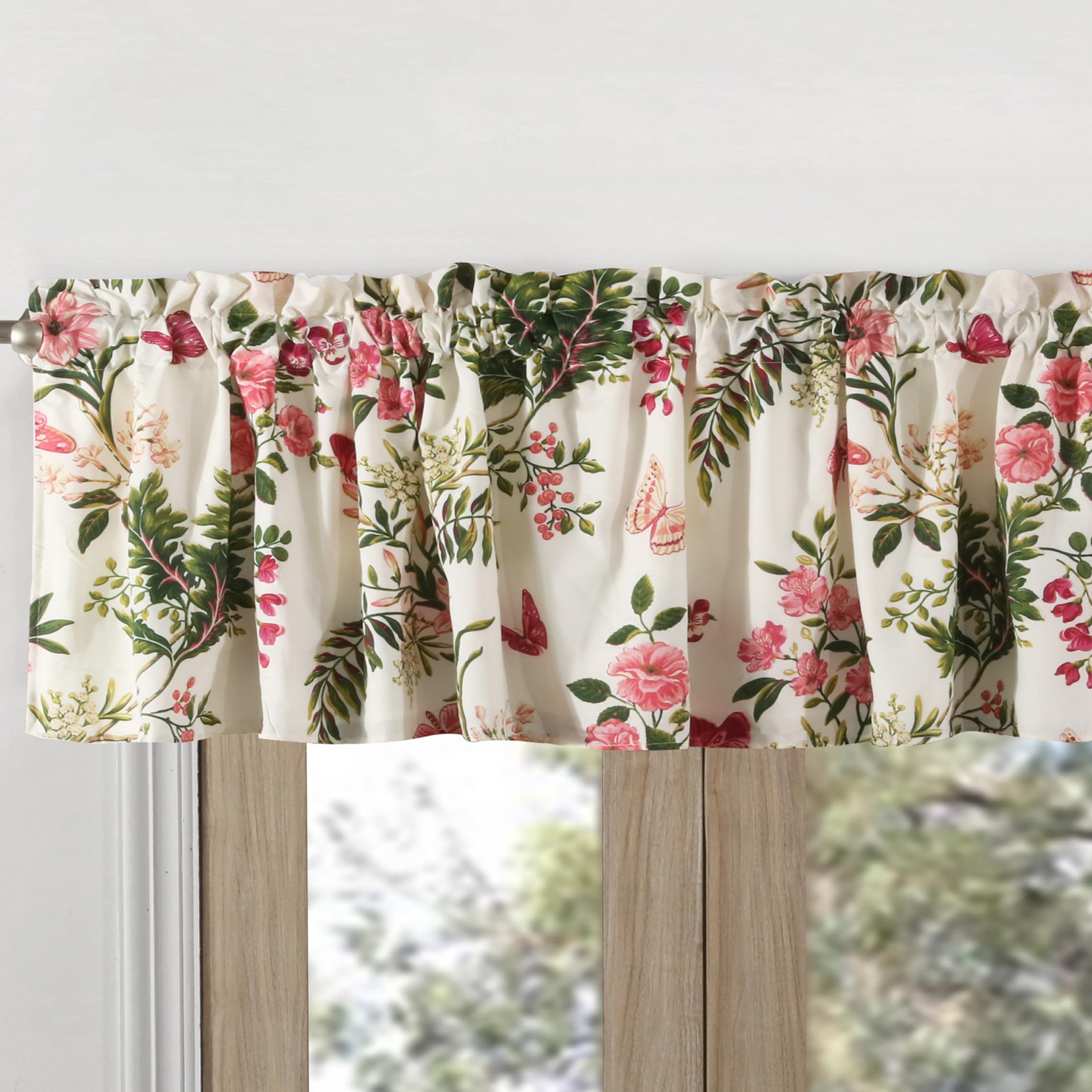 Greenland Home Butterflies Window Valance, Multicolor 84" x 14"
