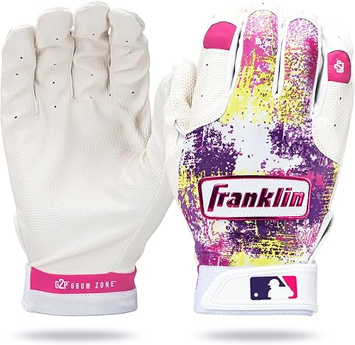 Franklin Sports MLB Youth Teeball - Guantes de bateo flexibles para niños y sóftbol para niños y niñas, guantes de bateo expandibles para teeball,