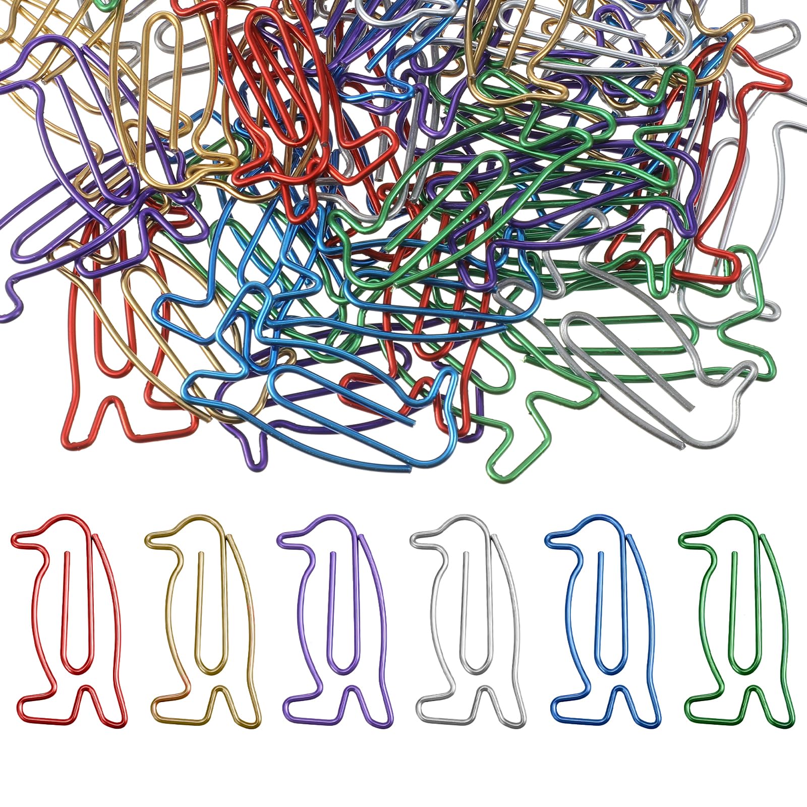 60PCS Penguin Paperclips, Cute Paper Clips, Fun Paperclips for Office and School Supplies Coworkers, Teachers and Students Penguin Gifts for Women