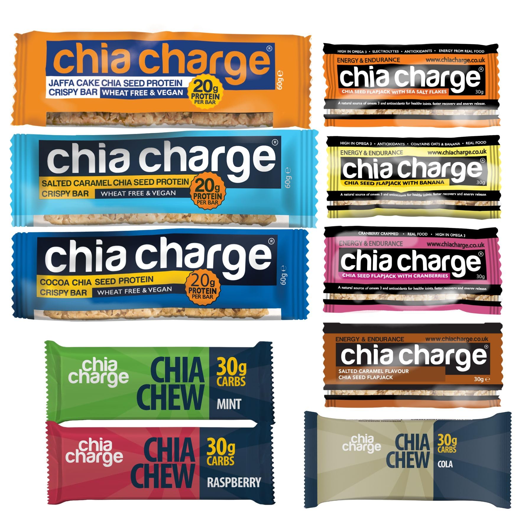 CHIA CHARGE Endurance Fuel & Protein Bars - Healthy Snack Bar - Healthy Snack Bar - Yorkshire Bakery- 10 of The Best Energy Bars & Protein Bars (Vegetarian)