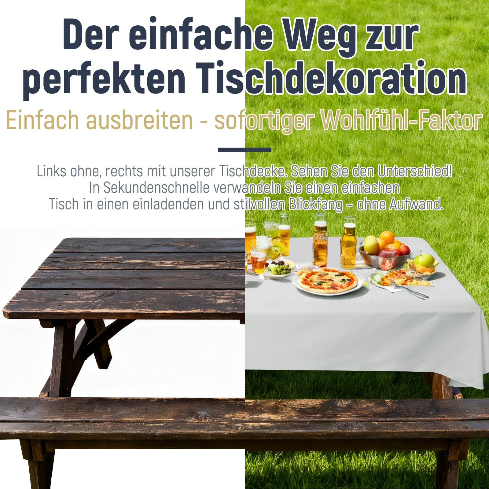 Lot de 6 Nappes Gris Clair Rectangulaire 100 x 250 cm Imperméable Nappe de table en Polyester, Anti-Rides Lavable en Machine, Pour Table à Bière/Table Pliante, Mariage, Anniversaire, Fête & Banquet
