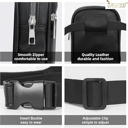 Miniatura 6 de JASGOOD Riñonera de moda para mujer, arnés de muslo, bolsa de pierna caída, Negro (G-Black), Moda