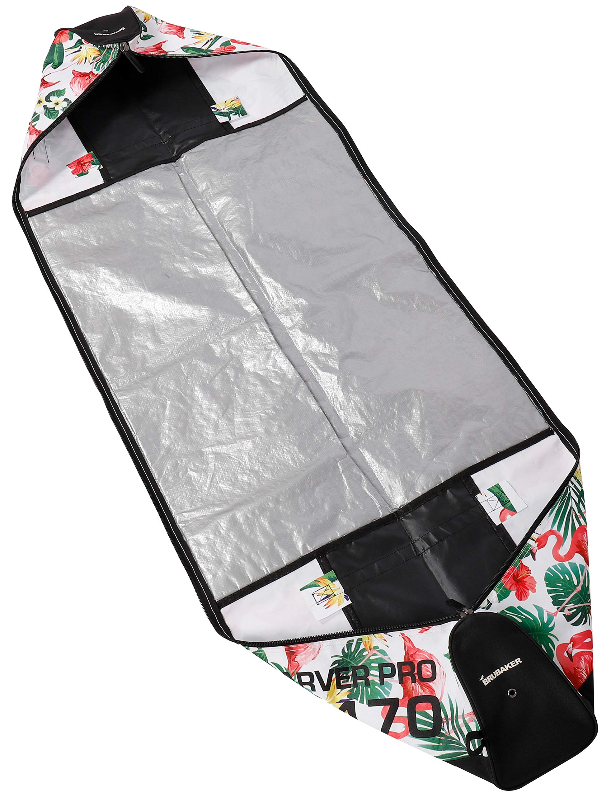 BRUBAKER CarverSpotlight Ski Bag for 1 Pair of Skis and Poles - Flamingos - 66 7/8 Inches / 170 Cm