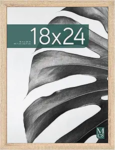 MCS Studio Gallery 18x24 Poster Frame Natural Woodgrain, Vertical & Horizontal Wall Hanging Large Picture Frame for Photos, Posters & Art Prints (1-Pack)