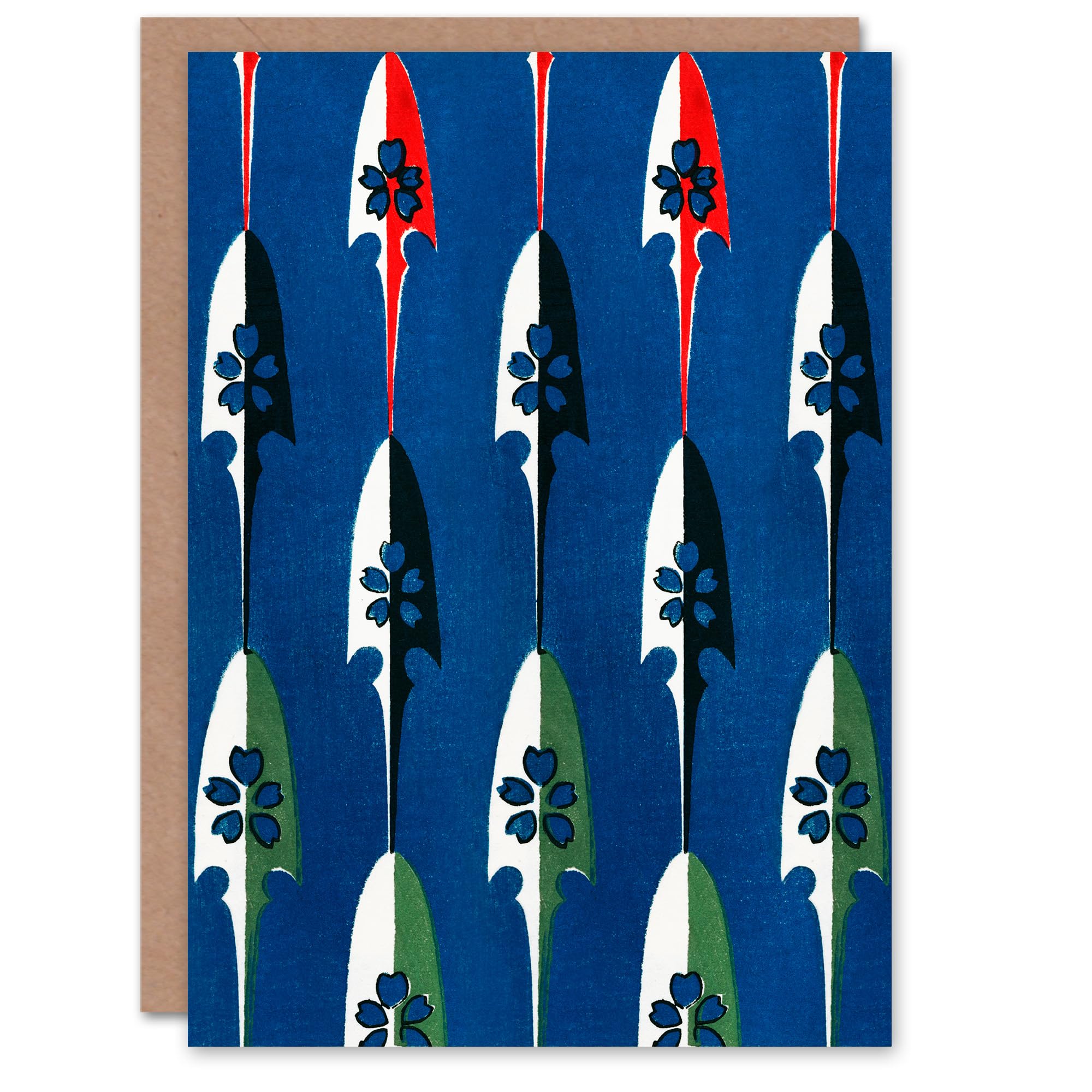 Artery8 Furuya Korin Art Card Vintage Japanese Arrowheads Pattern