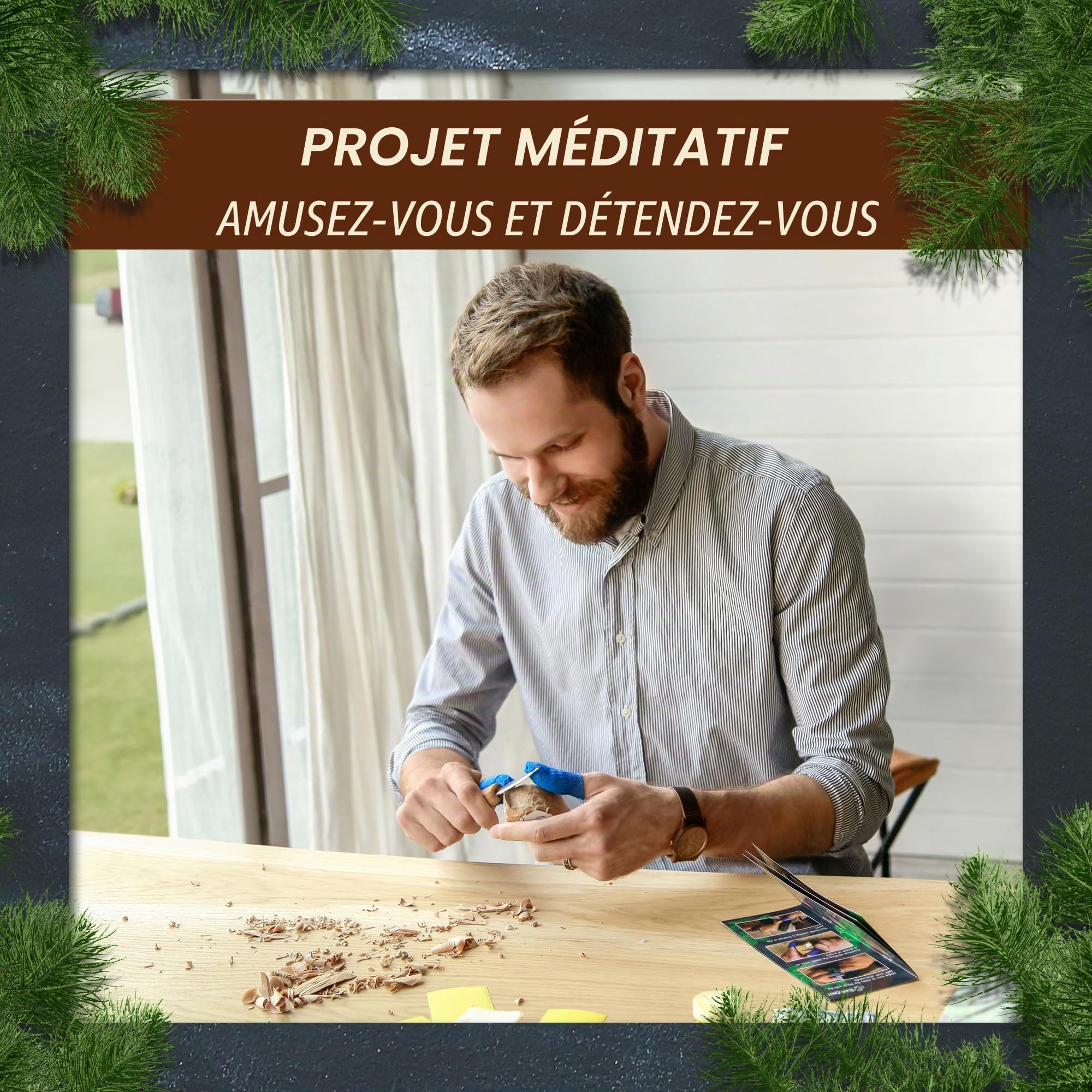 BeaverCraft, DIY01 Set de Couteau de Sculpture sur Bois Oiseau Confort DIY - Kit de Départ Complet de Couteau à Découper pour Débutants Adultes et Adolescents - Hobby Couteau à Découper