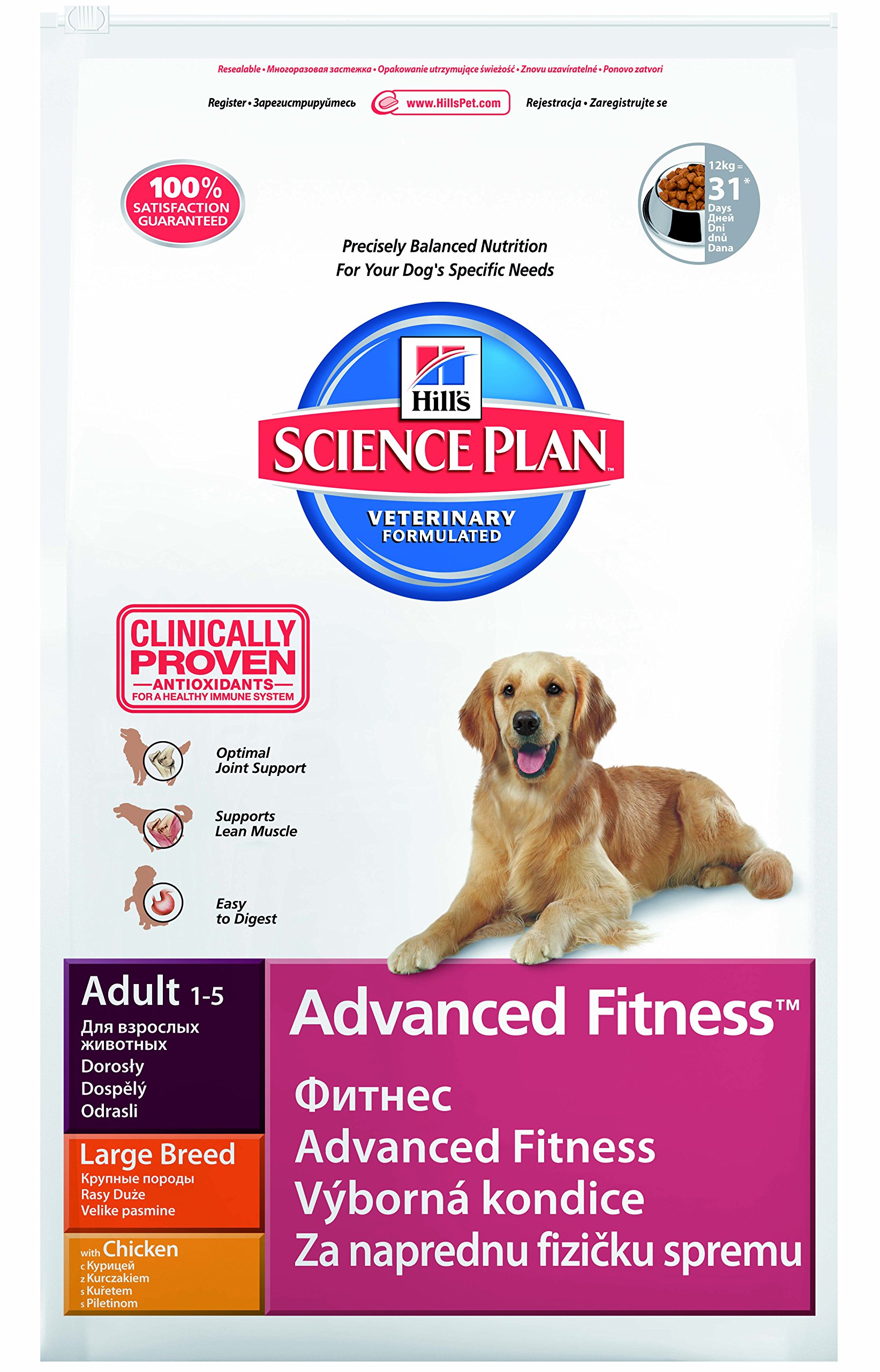 Hill's Dry Dog Food Pet Nutrition Science Plan Adult Advanced Fitness Large Breed Chicken 12kg