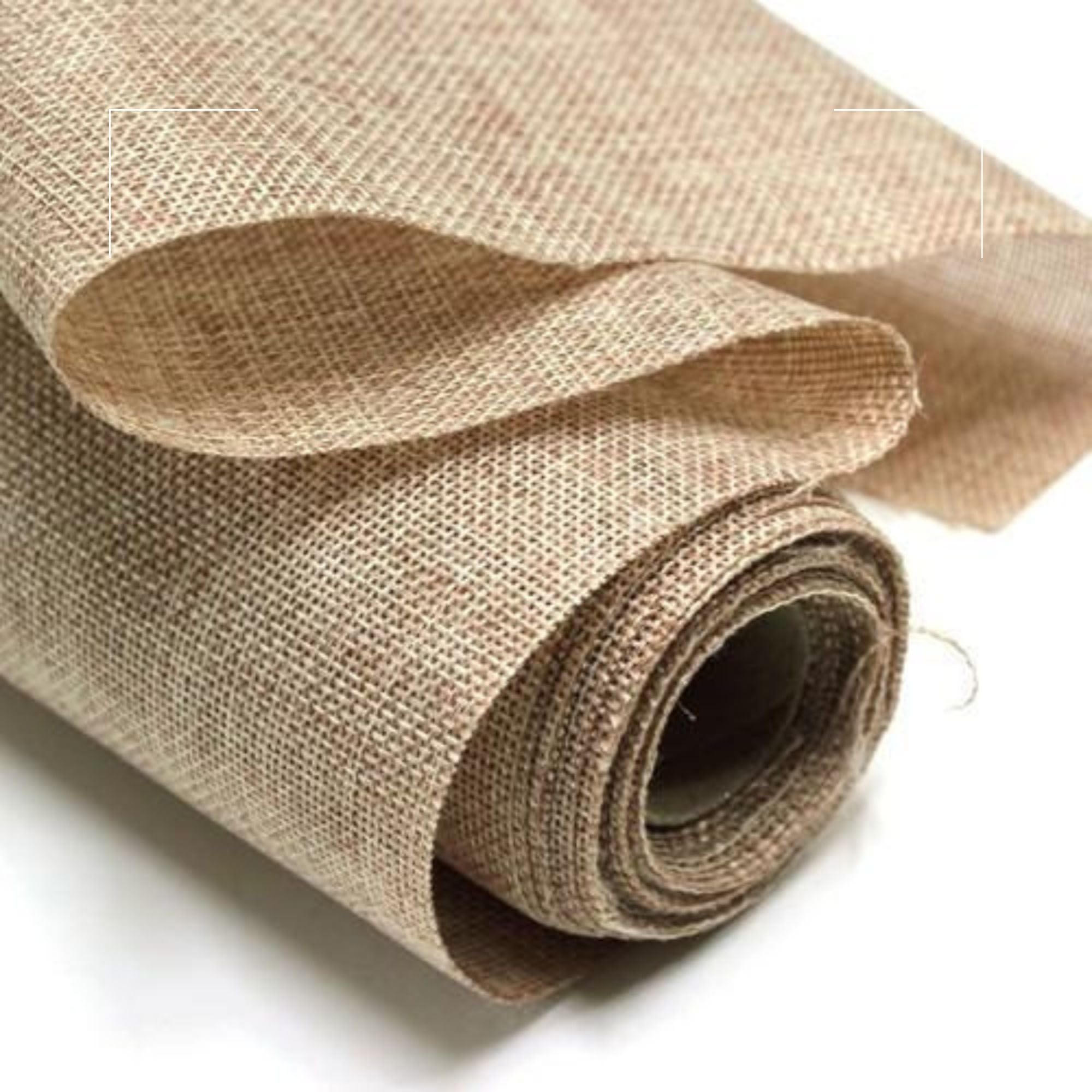 AAYAN BAGS Laminated Natural Jute Fabric | Brown Rocket Print | One-Side Plastic Coated | DIY Craft Material for Bag Making, Patchwork, Home Decor, Table Runner | Made in India (Jute-Beige, 1 Meter)