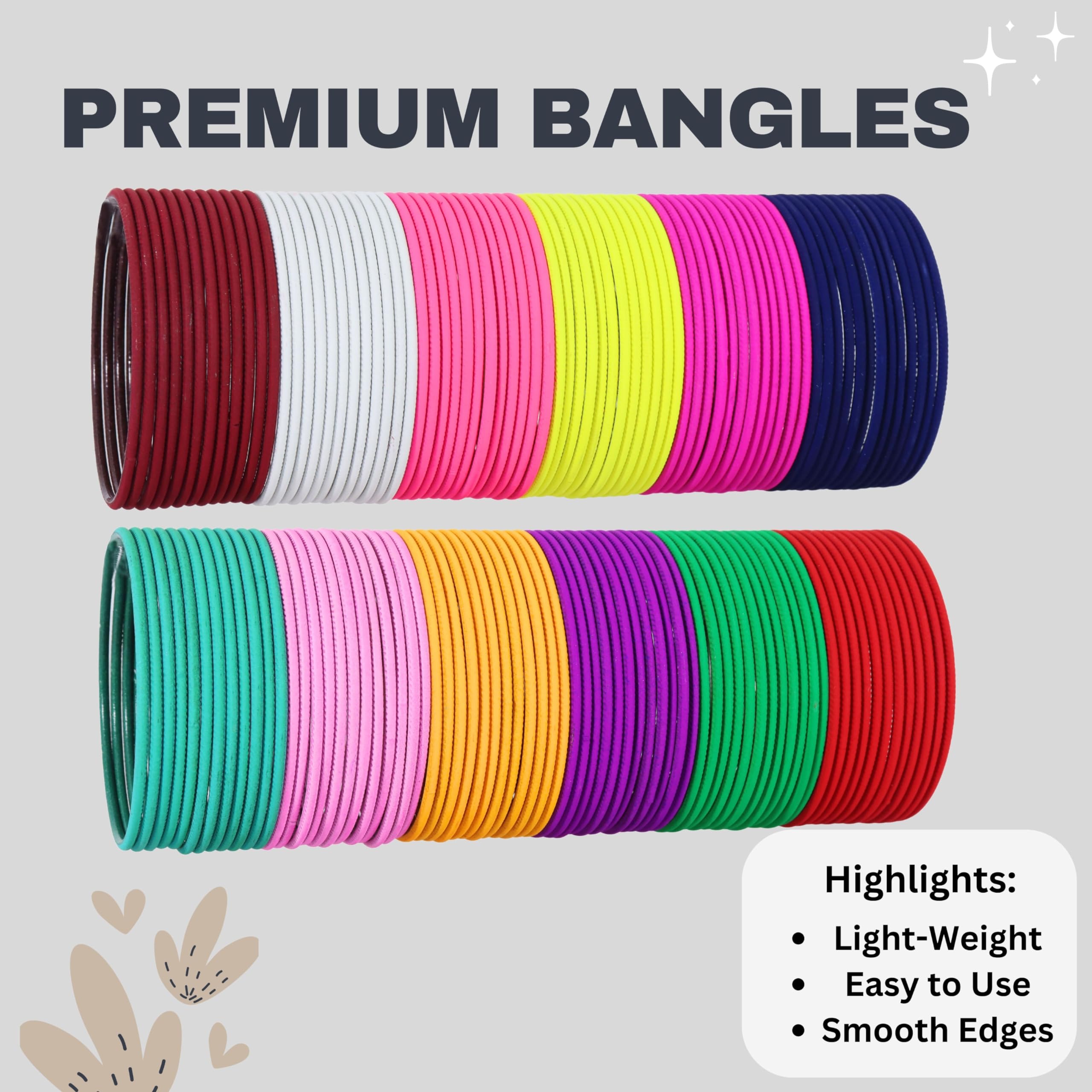 Zig-Zag Pattern Bangle Set for Girls, (2.4 Inches), Pack of 144