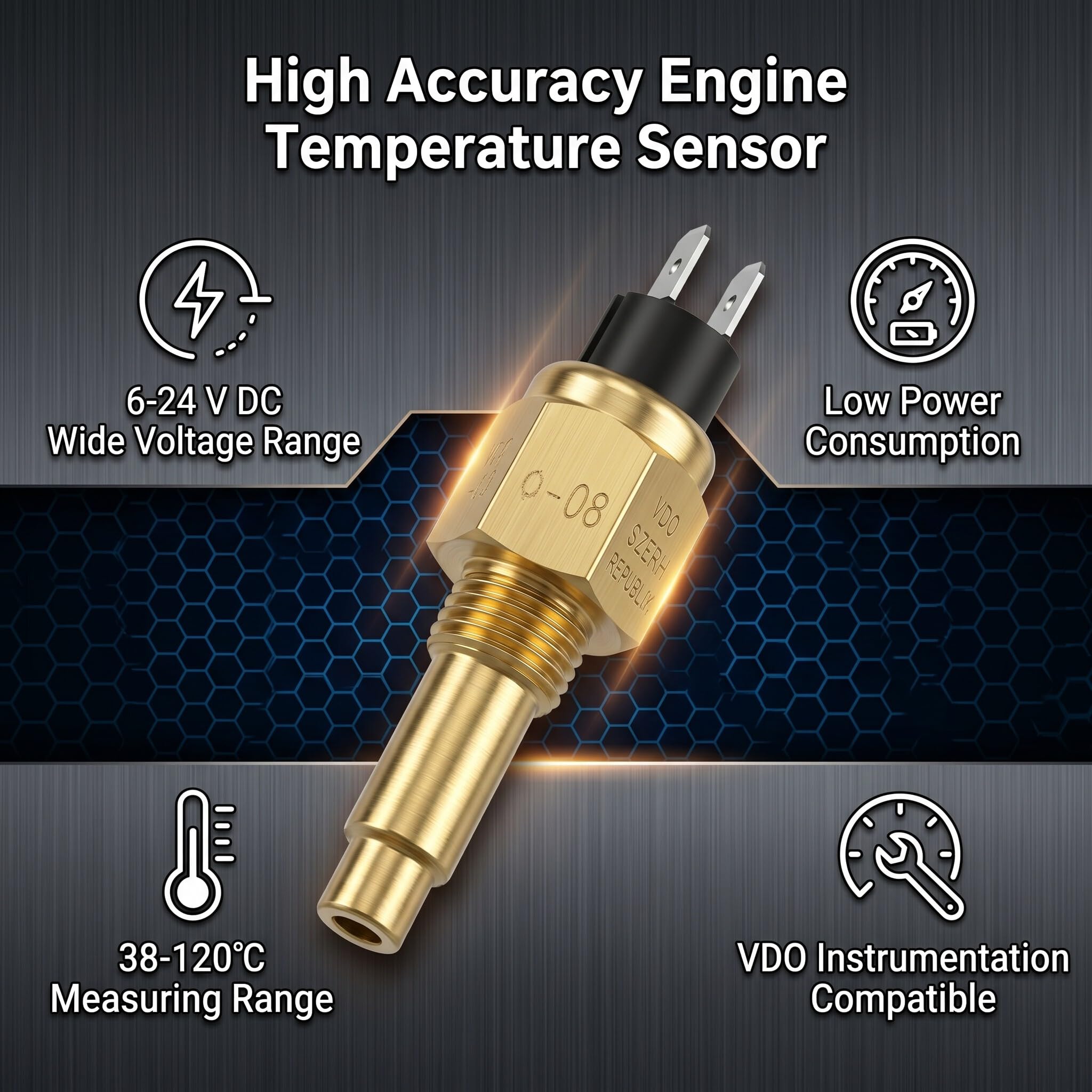 Sensore di Temperatura M14×1,5 per Acqua Motore Accessori 6-24V Sensore Chiave per Motori