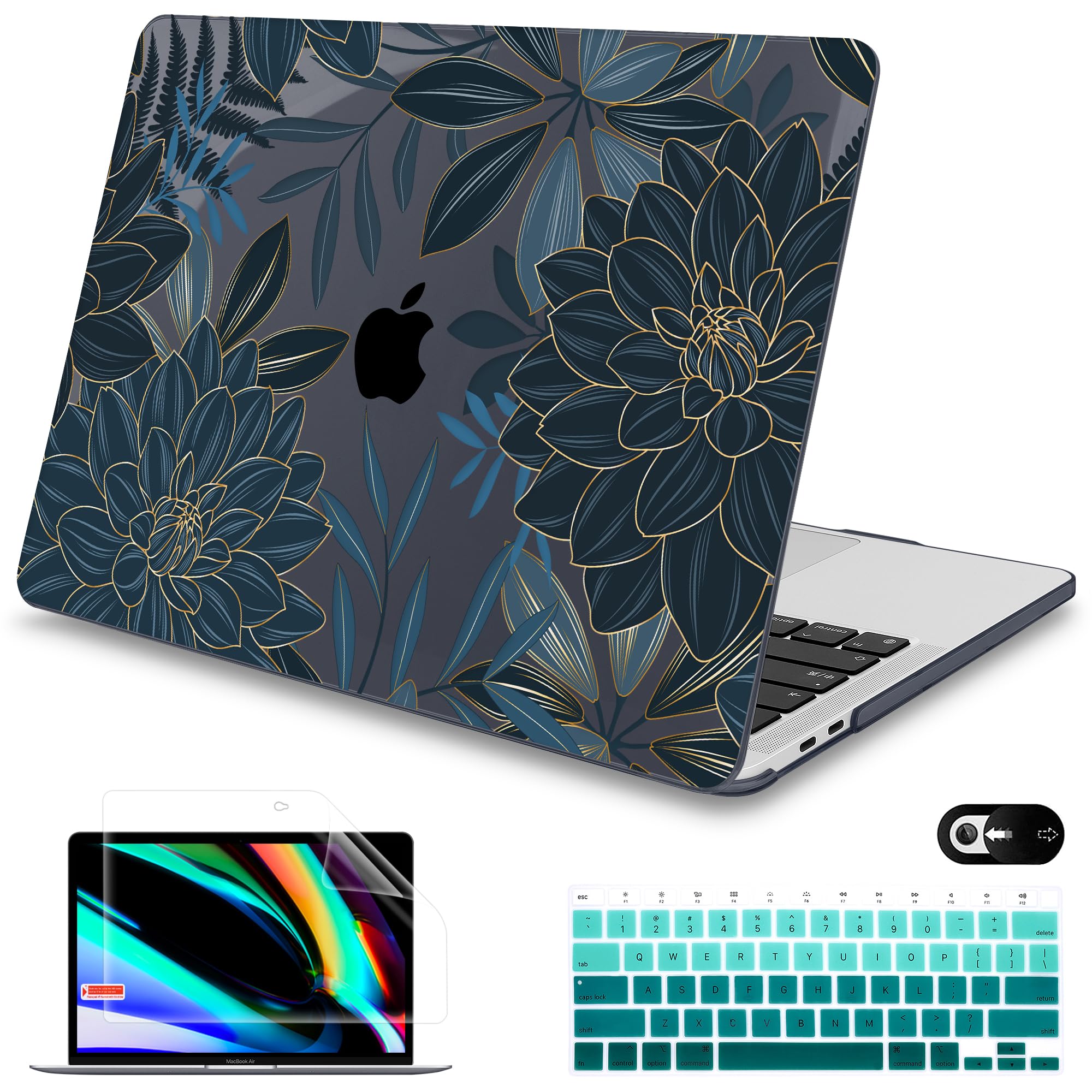 Mektron for MacBook Air 13 Case A1466/A1369 (2010-2017 Release), Snap-on Plastic Hard Shell Cover for MacBook Air 13.3 inch with Keyboard Cover,