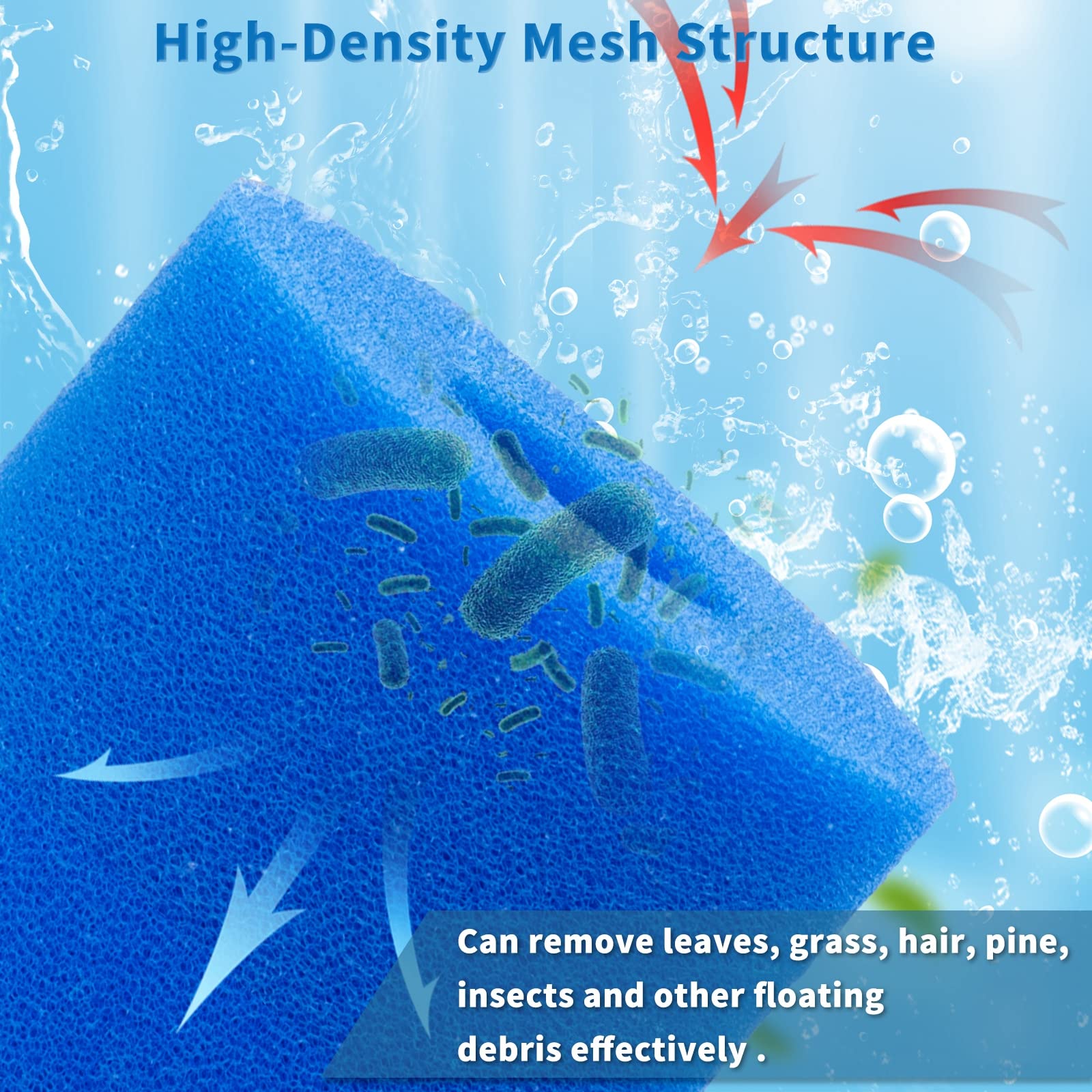 Cartouche de Filtre éponge pour Intex Type H, Filtre Piscine h, Éponge De Filtre Réutilisable Lavable, Filtres en Éponge Adaptés aux Piscines (Filtre H-4pièces)