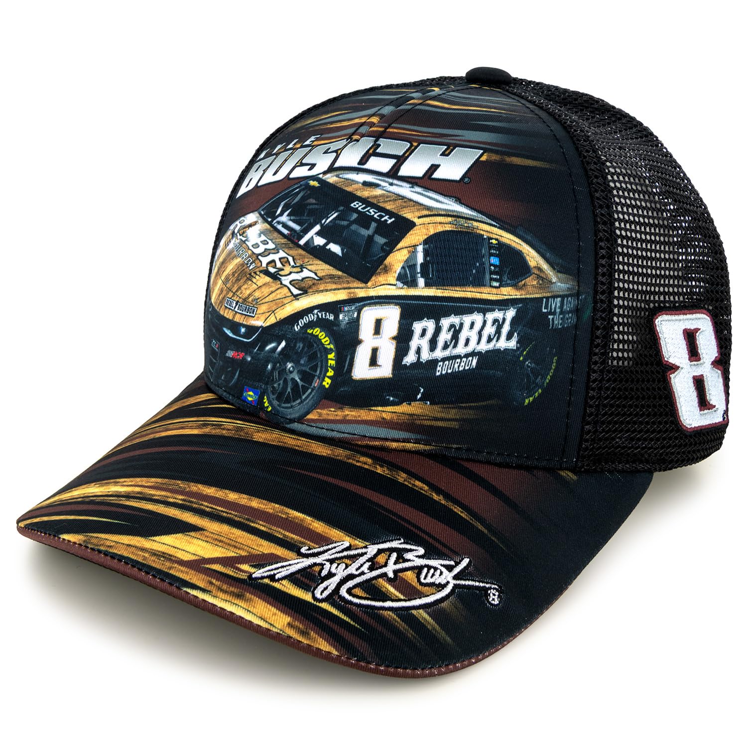 Checkered Flag Sports Kyle Busch Sublimated Car Mesh Hat Black