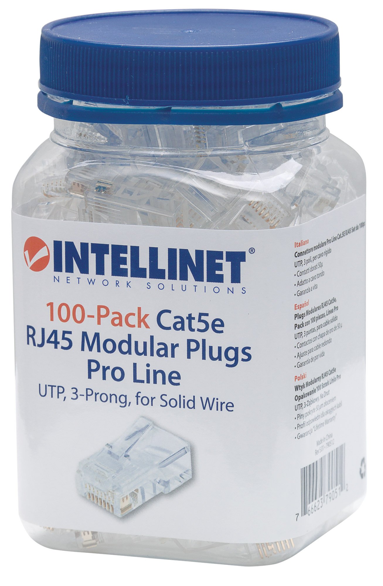 INTELLINET MODULARSTECKER RJ45 CAT5E UTP 3-Punkt 100 Stk.