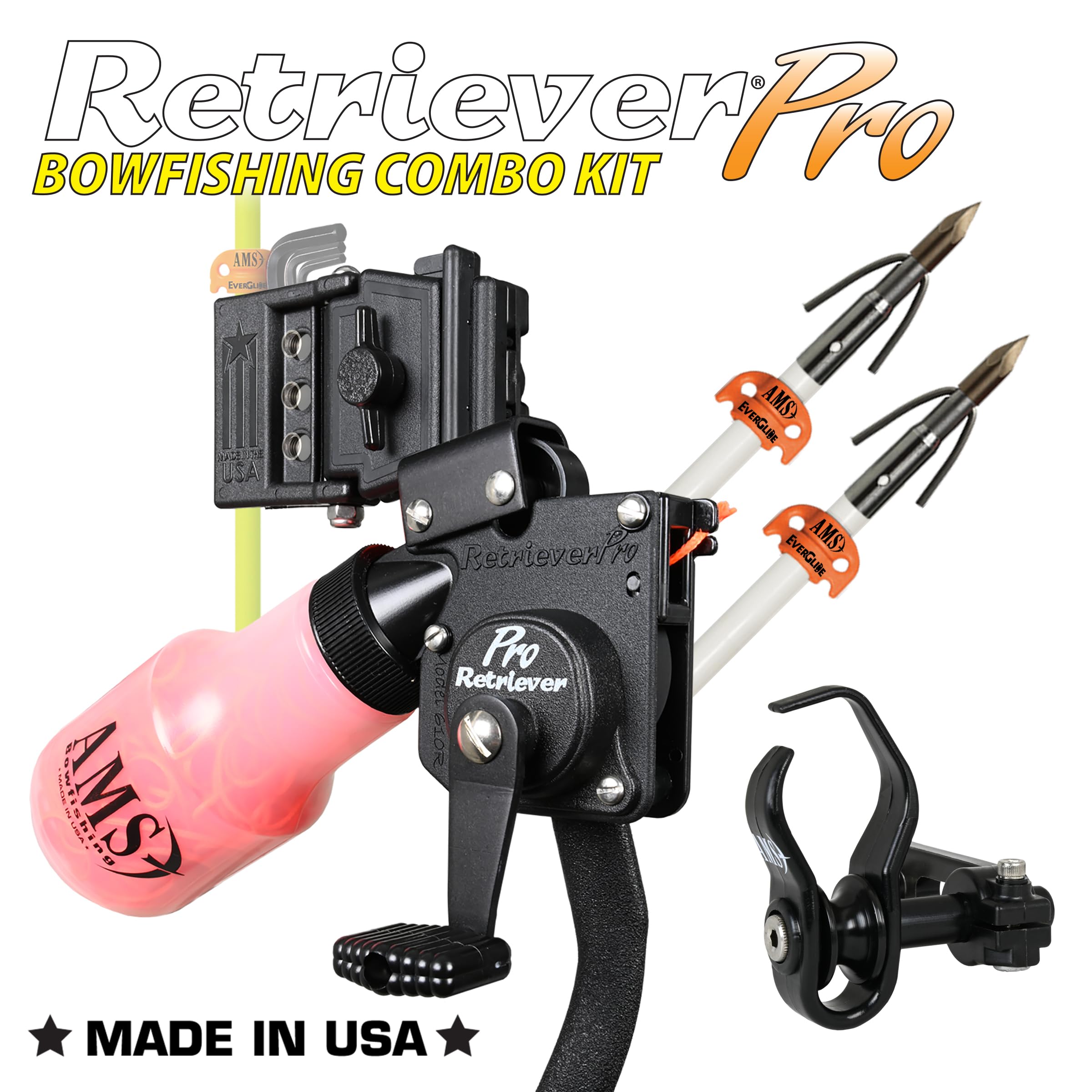 AMS Bowfishing Retriever Pro Combo Kit - Made in The USA - Right Hand