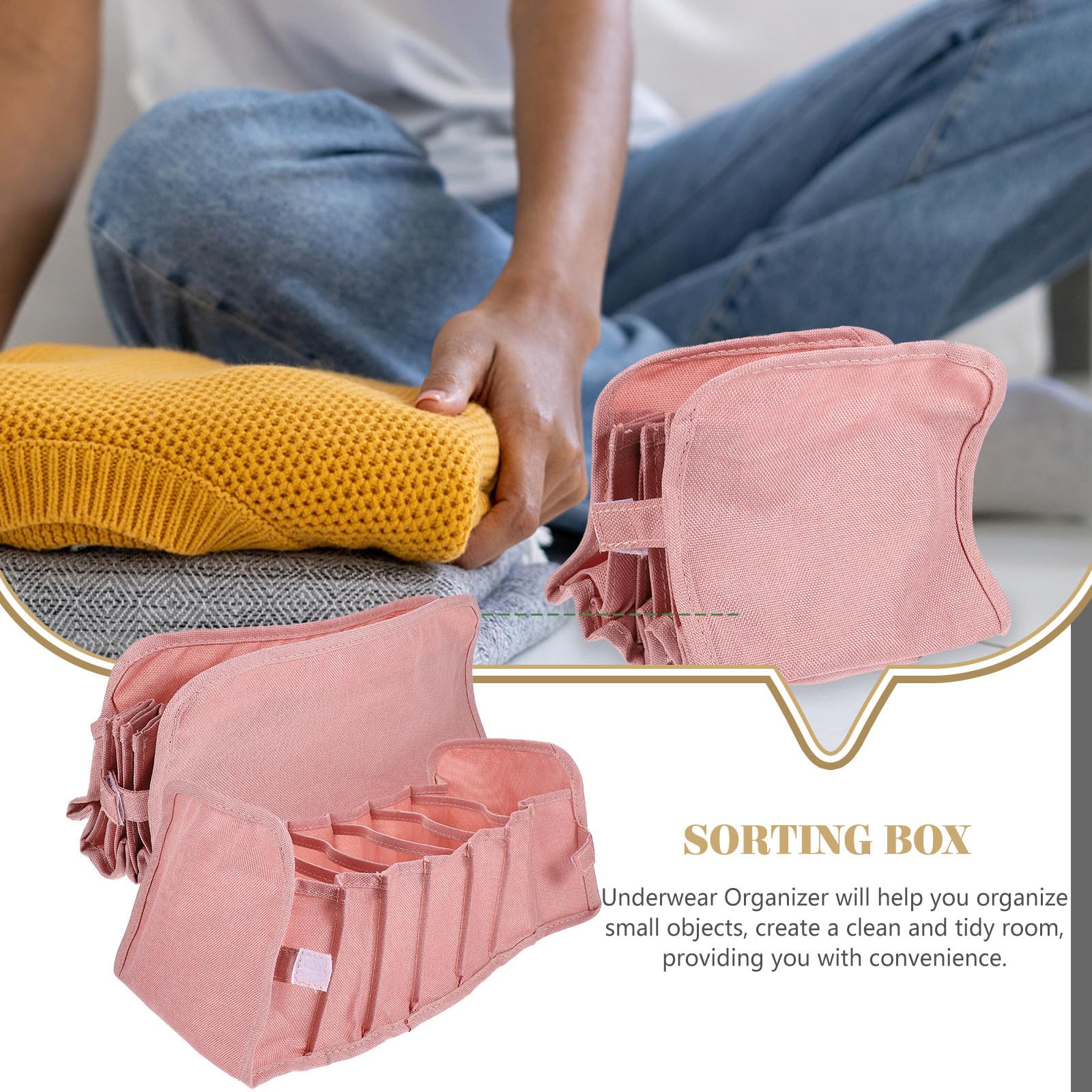 Divisores para Ropa Interior y Calcetines en Organizador Plegable, Caja Lavable Compartimentos para Bragas y Sujetadores